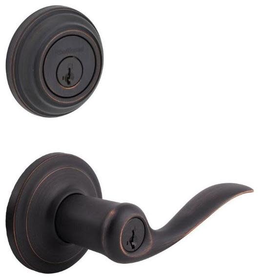 Photos - Door Handle Kwikset 991TNL Tustin SmartKey Single Cylinder Leverset and Deadbolt Combo Pack Venetian Bronze Door Hardware Door Lever Com