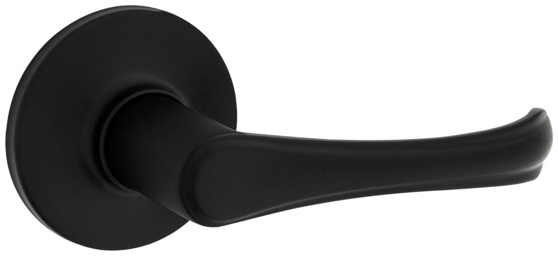 Photos - Door Handle Kwikset SL7000GV Grapevine Non-Turning One-Sided Dummy Door Lever with Round Rose from the Safe Lock Collection Matte Black