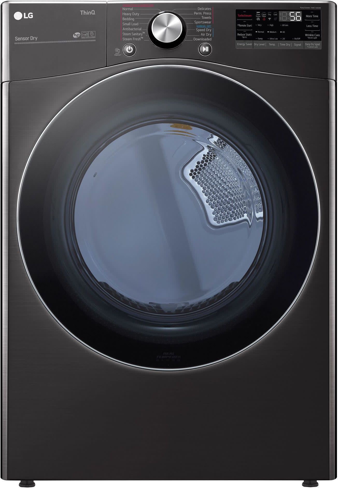 Photos - Tumble Dryer LG DLEX4200 27 Inch Wide 7.4 Cu. Ft. Energy Star Rated Electric Dryer with Smart Wi-Fi and Sensor Dry Black Steel Laundry Ap 
