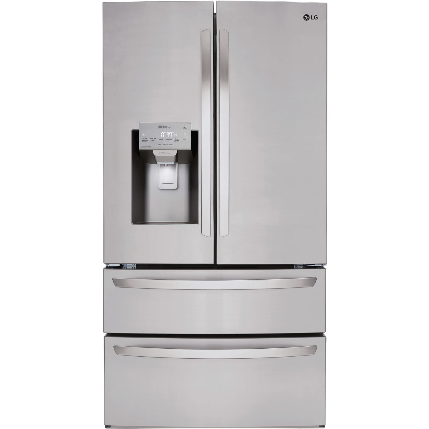LG LMXS28626 36 Inch Wide 28 Cu. Ft. Energy Star Rated Refrigerator with SmartThinQ Technology Stainless Steel Refrigeration Appliances Full Size
