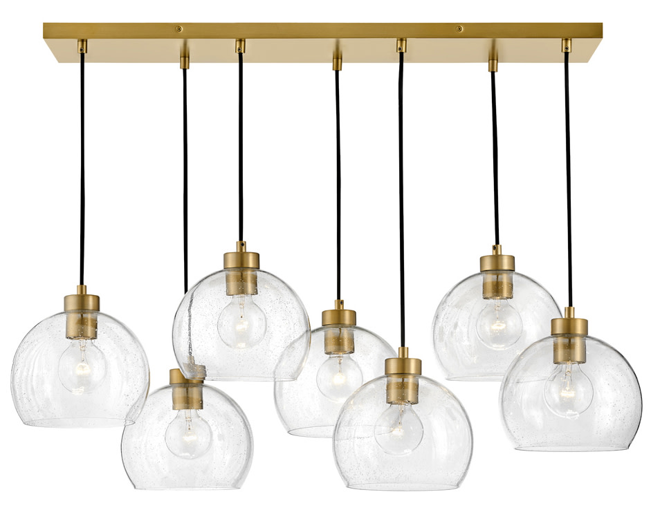Photos - Chandelier / Lamp Lark 83016 Rumi 7 Light 40" Wide Linear Chandelier Lacquered Brass Indoor Lighting Chandeliers 83016LCB 