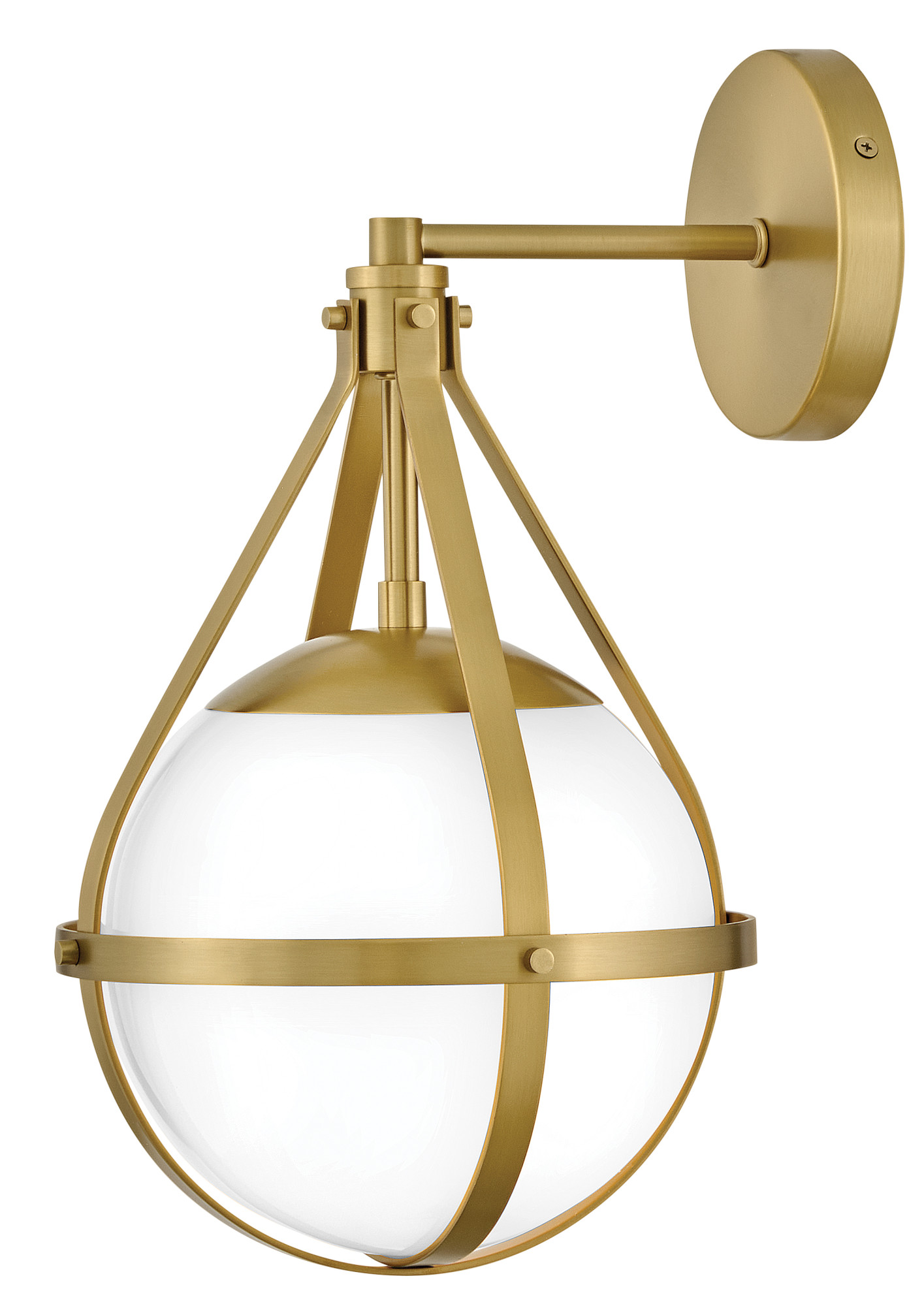 Photos - Chandelier / Lamp Lark 83670 Colby 1 Light 16" Tall Wall Sconce with Cased Opal Glass Lacquered Brass Indoor Lighting Wall Sconces 83670LCB 