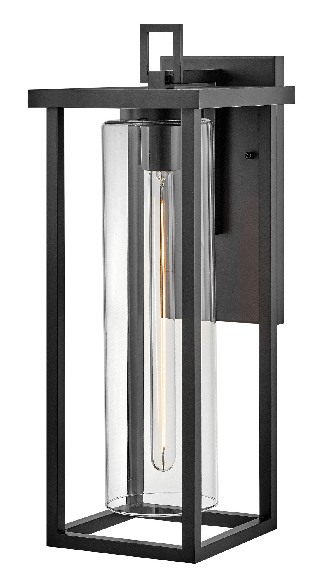Photos - Floodlight / Street Light Lark 81425 Mateo 24" Tall Outdoor Wall Sconce with Clear Glass Shade Black Outdoor Lighting Wall Sconces 81425BK 