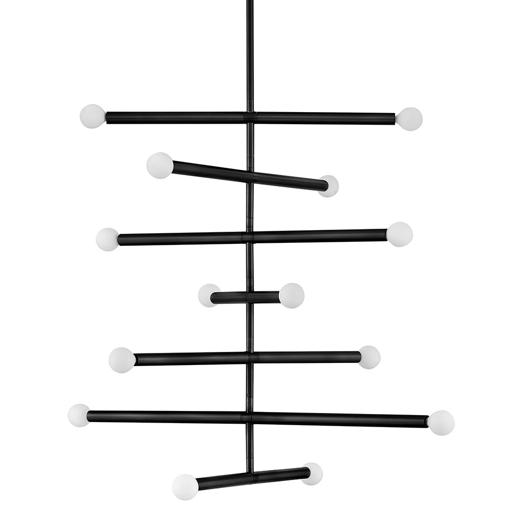 Photos - Chandelier / Lamp Lark 83199 Millie 14 Light 32" Wide Abstract Chandelier Black Indoor Lighting Chandeliers 83199BK 