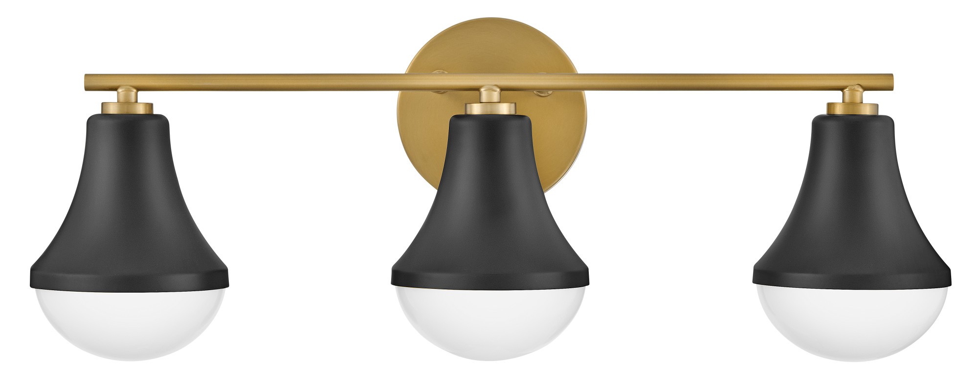 Photos - Chandelier / Lamp Lark 85513 Haddie 3 Light 24" Wide Vanity Light with Cased Opal Glass Shades Black Indoor Lighting Bathroom Fixtures Vanity 