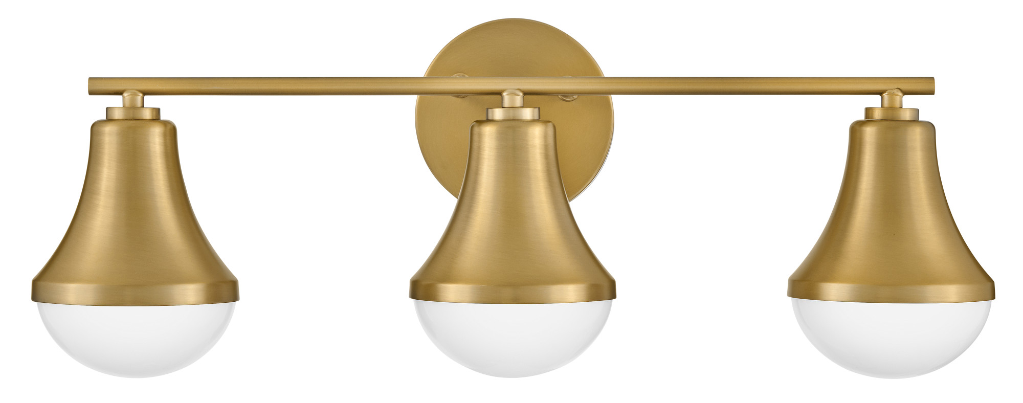 Photos - Chandelier / Lamp Lark 85513 Haddie 3 Light 24" Wide Vanity Light with Cased Opal Glass Shades Lacquered Brass Indoor Lighting Bathroom Fixtur 