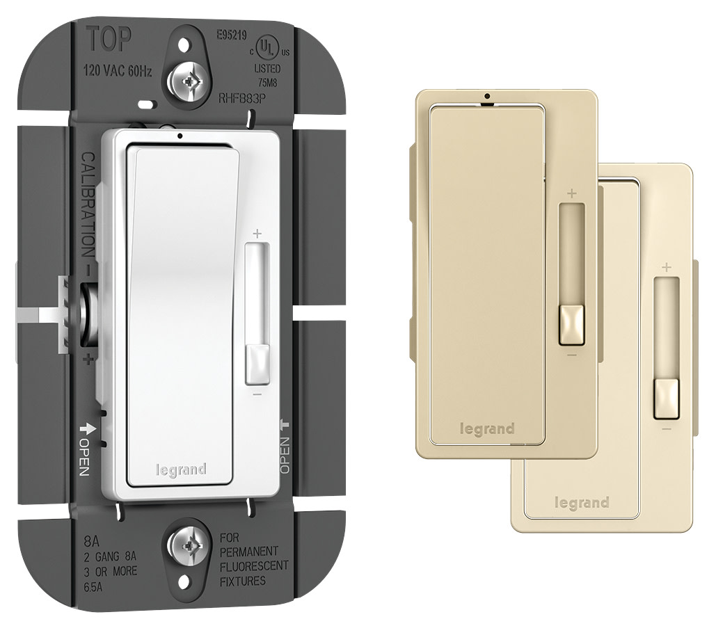 Photos - Household Switch Legrand RHFB83P radiant 2-Wire Single Pole/3-Way Fluorescent Dimmer Switch Wall Control Tri-Color Wall Controls Dimmers Dimm 