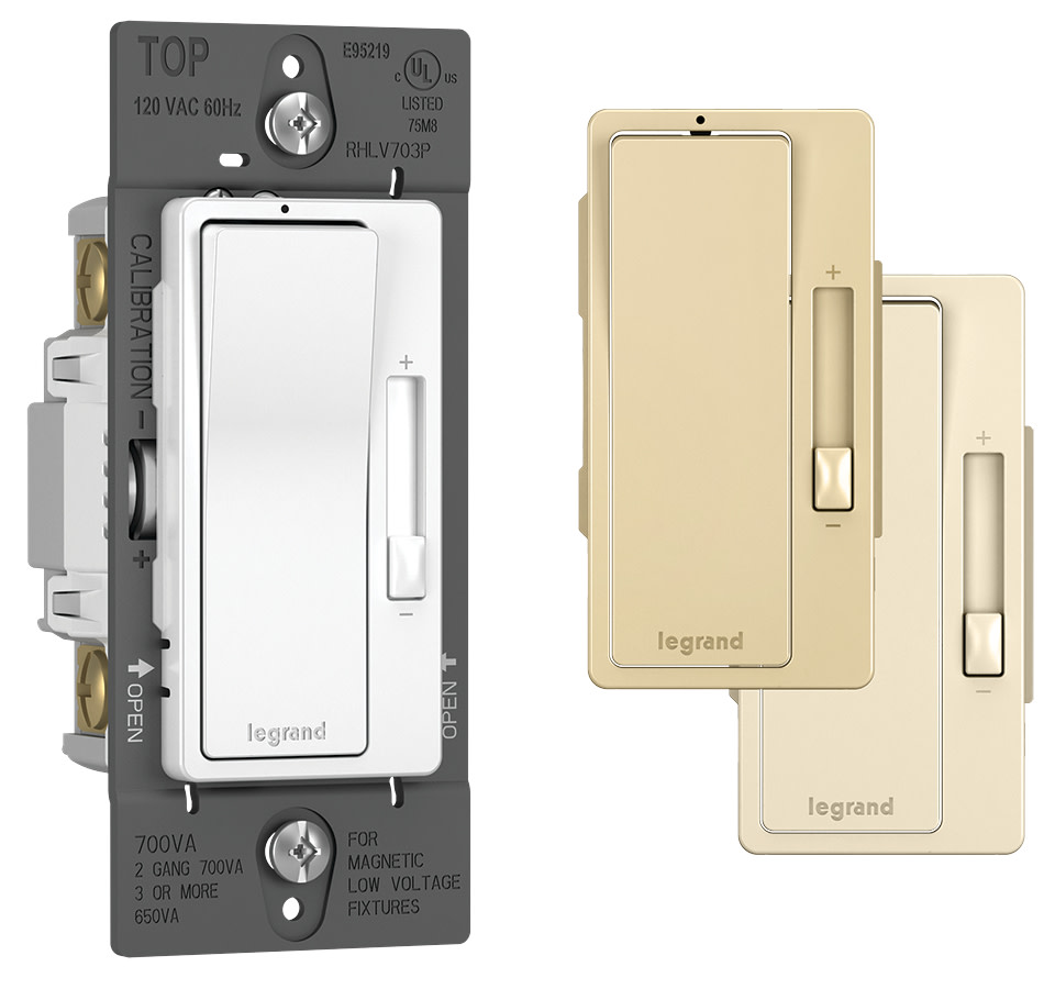 Photos - Household Switch Legrand RHLV703P radiant 700VA Single Pole/3-Way Magnetic Low-Voltage Light Dimmer Wall Control Tri-Color Wall Controls Dimm 