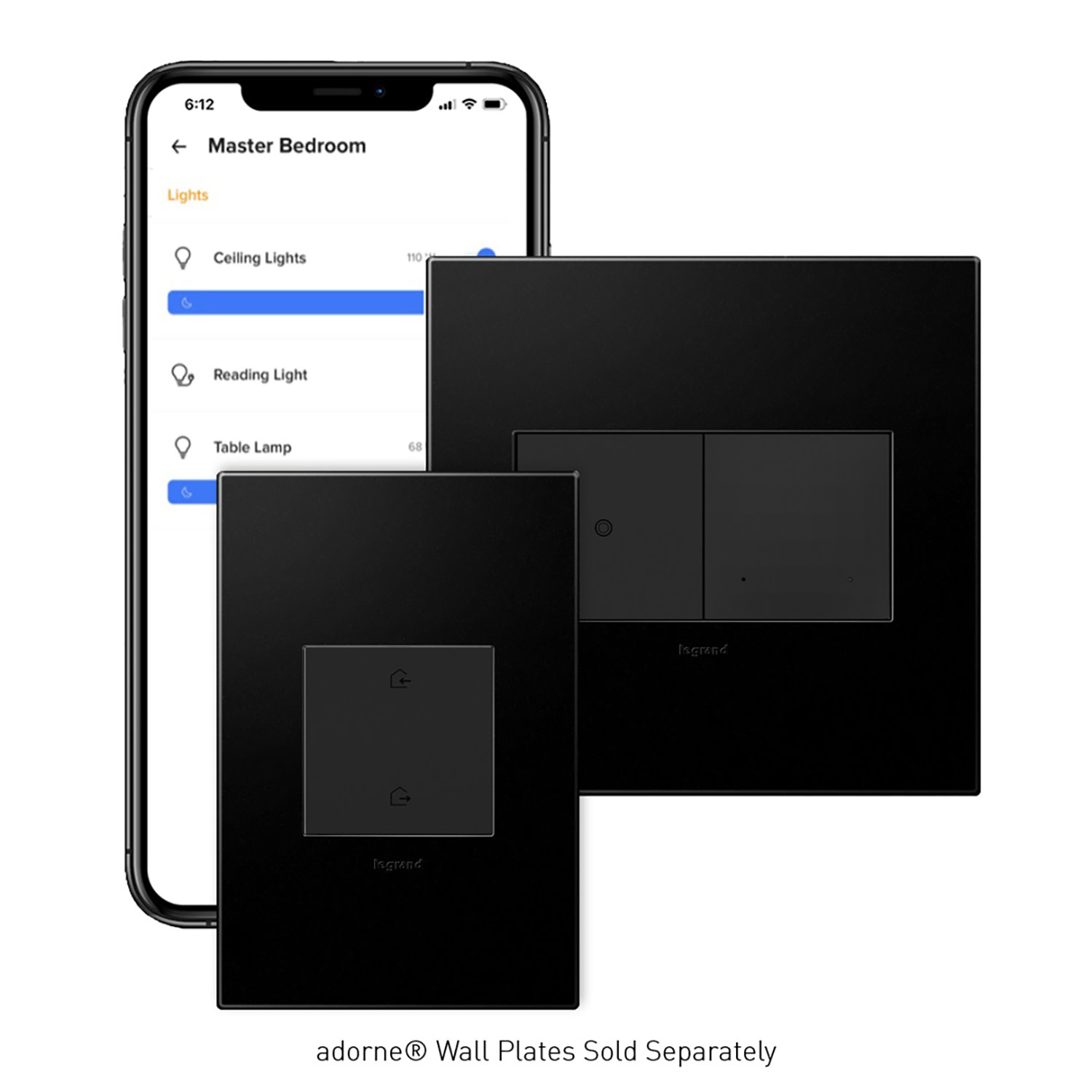 Legrand WNAH10KIT1 adorne with Netatmo Smart Lighting Hub Starter Kit with Gateway and Home/Away Wireless Smart Switch Graphite Smart Home Kits