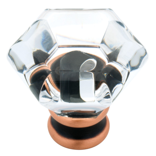 Photos - Furniture Hardware LIBERTY Hardware P15573C-C Faceted 1-1/4 Inch Geometric Cabinet Knob Venetian Bronze with Copper and Clear Cabinet Hardware