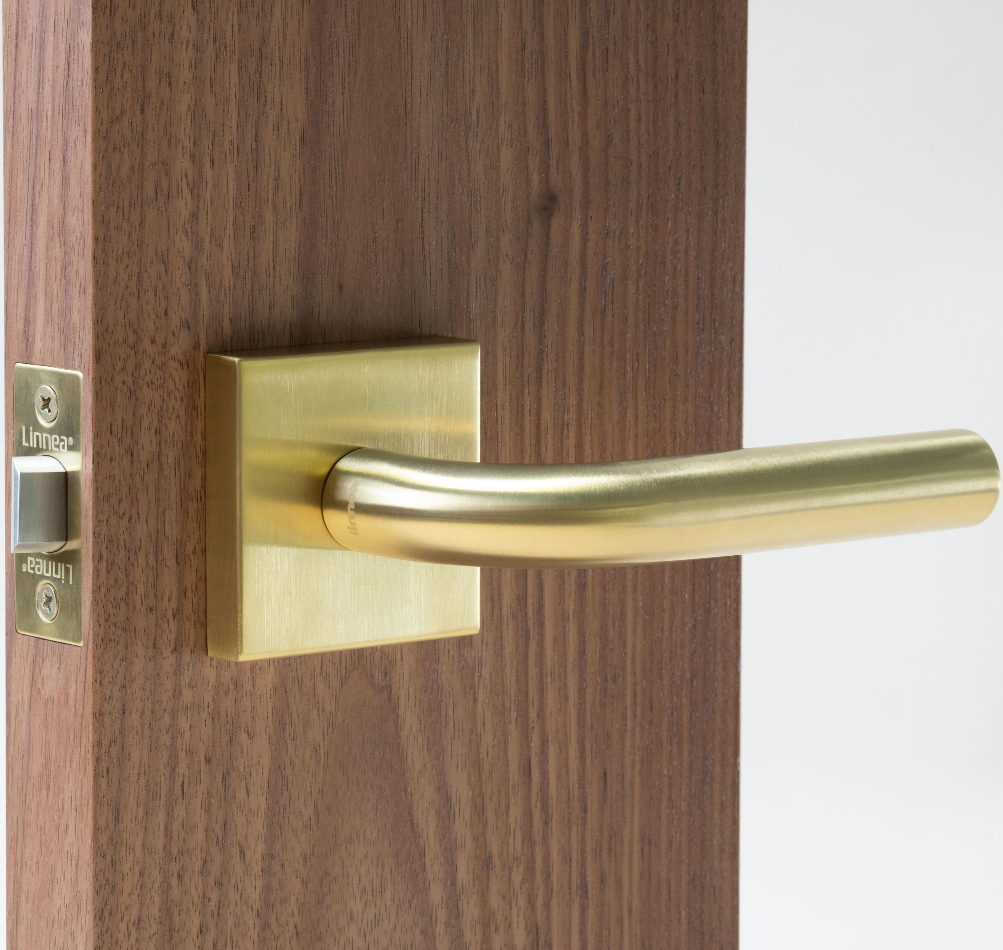 Photos - Door Handle Steel Linnea LL3S68-SD Marine Grade 316 Stainless  LL3 Single Dummy Door Lever with Square Rose Satin Brass Door Hardware Doo 