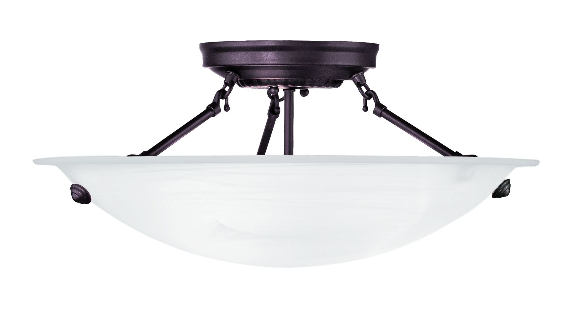 Photos - Chandelier / Lamp Oasis Livex Lighting 4273  3 Light Semi-Flush Ceiling Fixture Bronze Indoor Lighting Ceiling Fixtures Semi-Flush 4273-07 