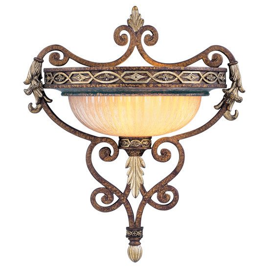 Photos - Chandelier / Lamp Livex Lighting 8531 Seville 1 Light Wall Sconce Palacial Bronze with Gilded Accents Indoor Lighting Wall Sconces Up Lighting