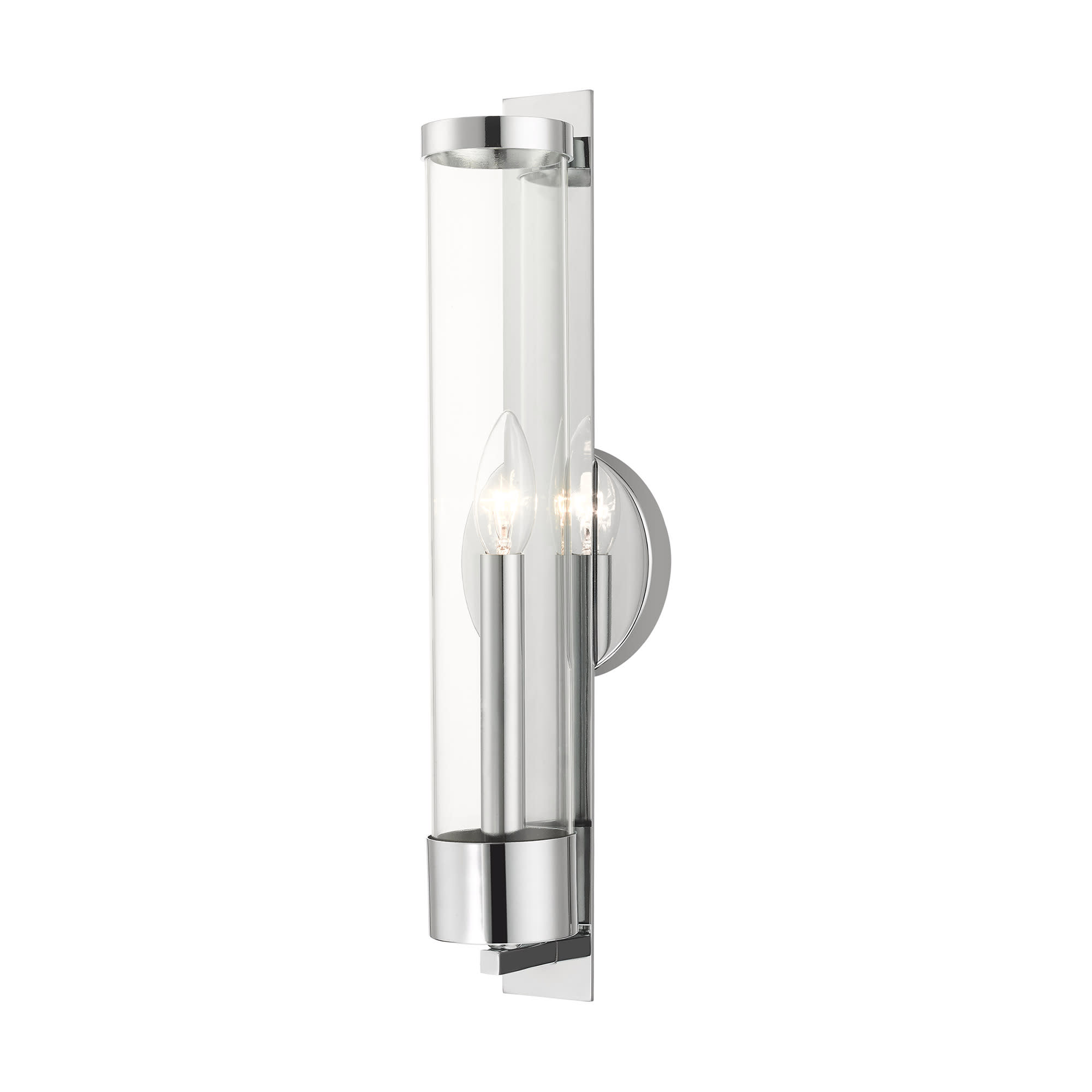 Photos - Chandelier / Lamp Livex Lighting 10142 Castleton 18" Tall Commercial Wall Sconce Polished Chrome Indoor Lighting Wall Sconces 10142-05
