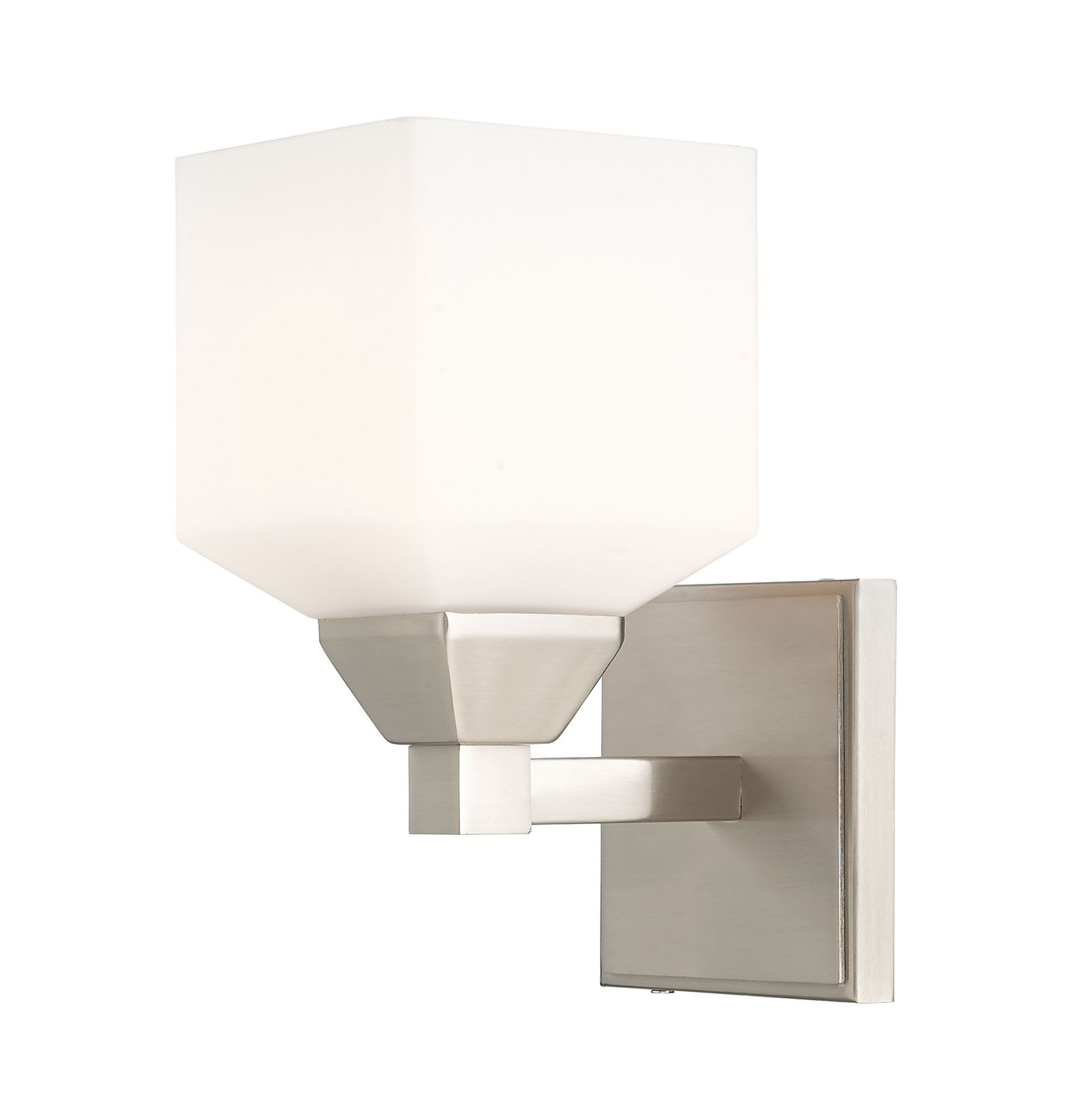 Photos - Chandelier / Lamp Aragon Livex Lighting 10281  Single Light 10" Tall Bathroom Sconce Brushed Nickel Indoor Lighting Bathroom Fixtures Bathroom 