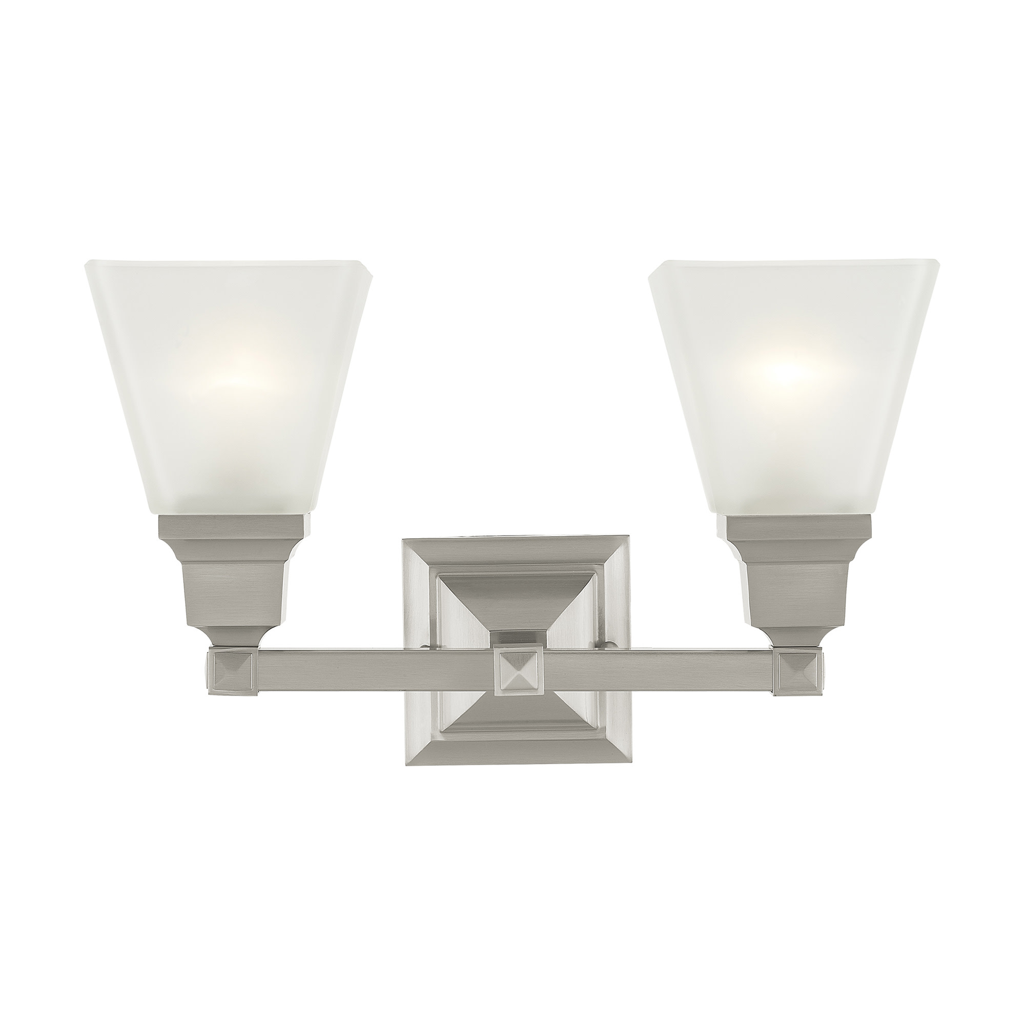 Photos - Chandelier / Lamp Mission Livex Lighting 1032  2 Light Bathroom Vanity Light Brushed Nickel Indoor Lighting Bathroom Fixtures Vanity Light 1032 