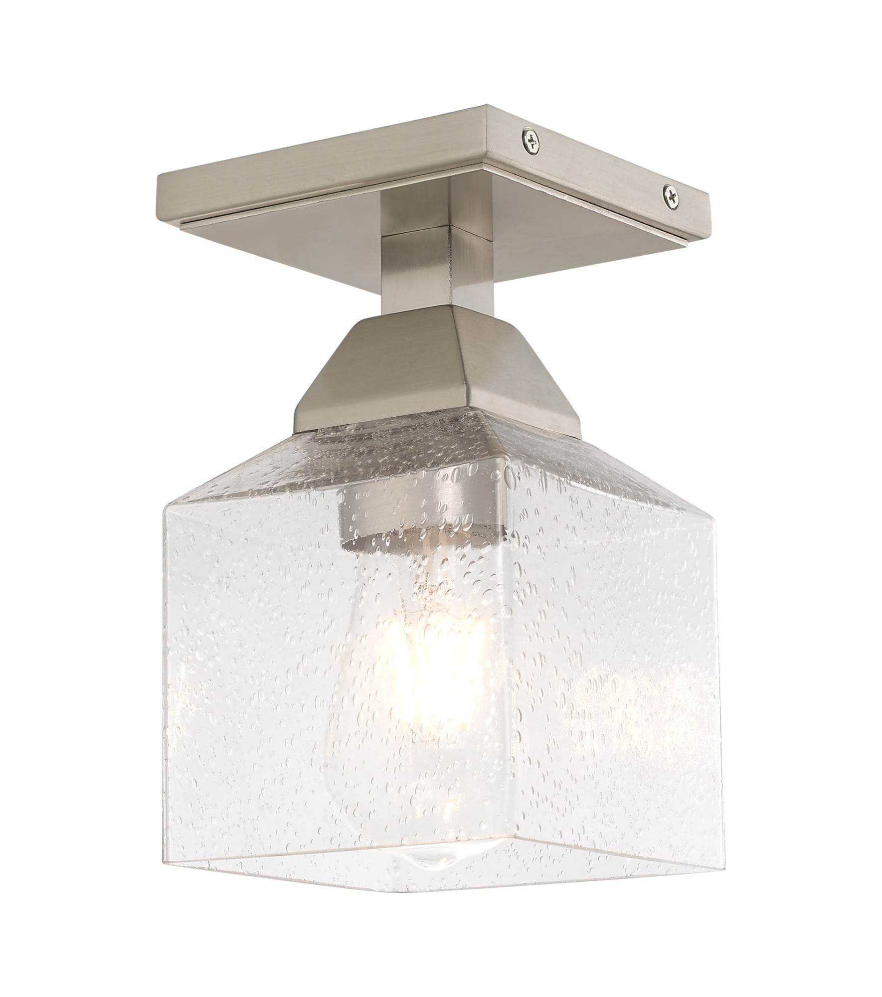 Photos - Chandelier / Lamp Aragon Livex Lighting 10380  Single Light 5" Wide Semi-Flush Ceiling Fixture Brushed Nickel Indoor Lighting Ceiling Fixtures 