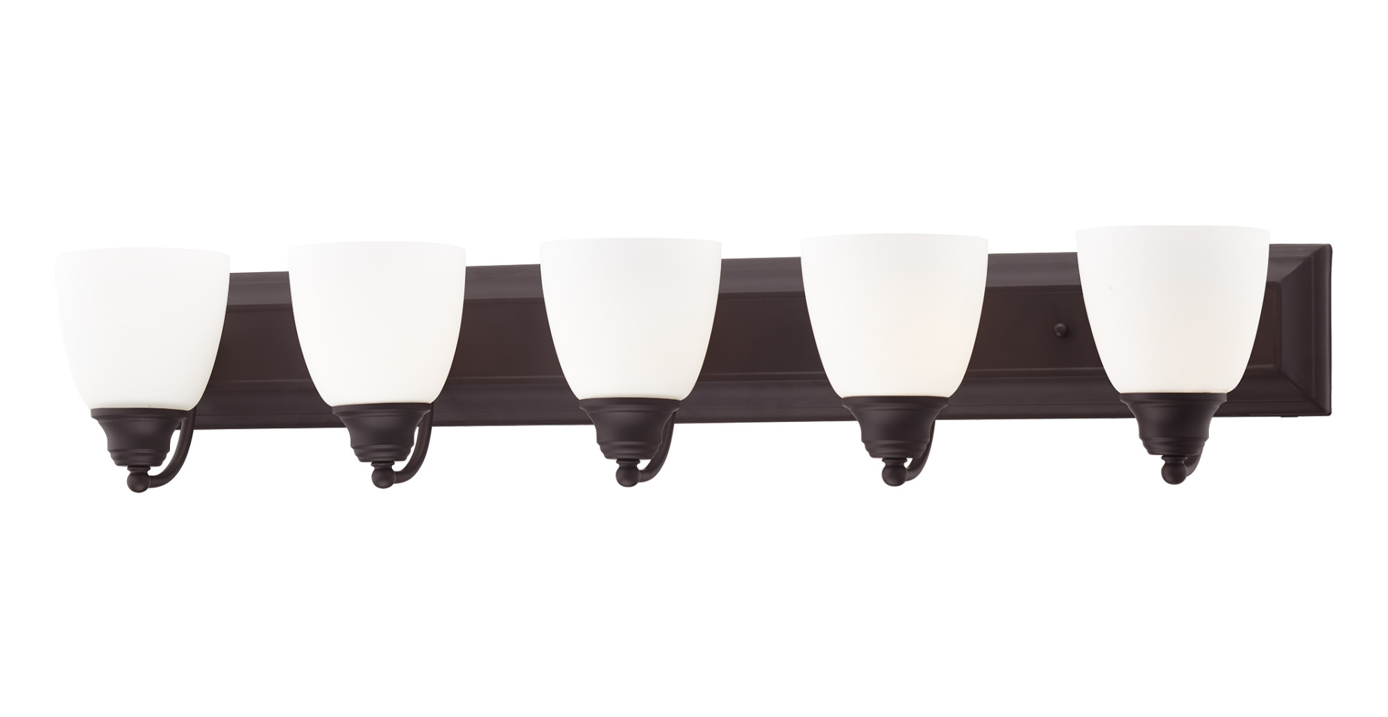 Photos - Chandelier / Lamp Livex Lighting 10505 Springfield 5 Light Vanity Light with Hand-Blown Glass Shades Bronze Indoor Lighting Bathroom Fixtures