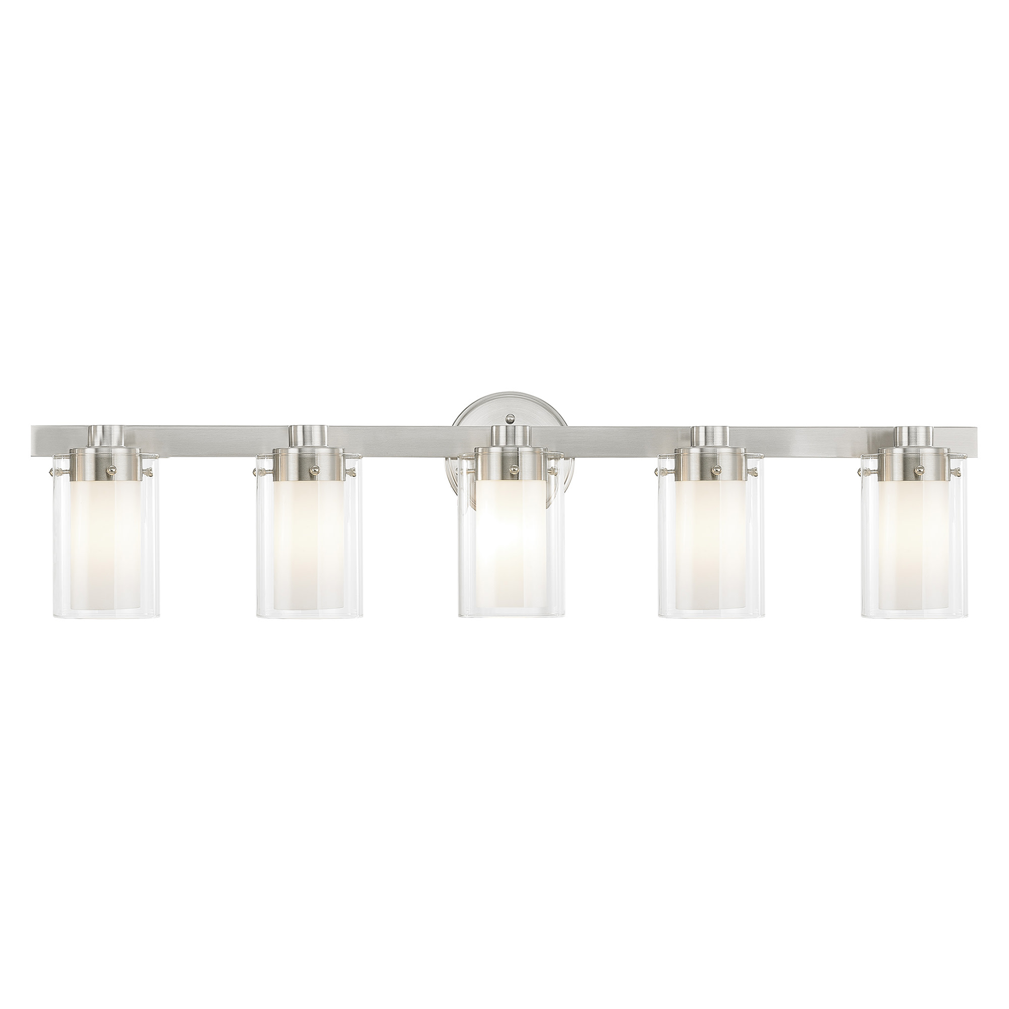 Photos - Chandelier / Lamp MANHATTAN Livex Lighting 15455  5 Light Bathroom Vanity Light Brushed Nickel Indoor Lighting Bathroom Fixtures Vanity Light 1 