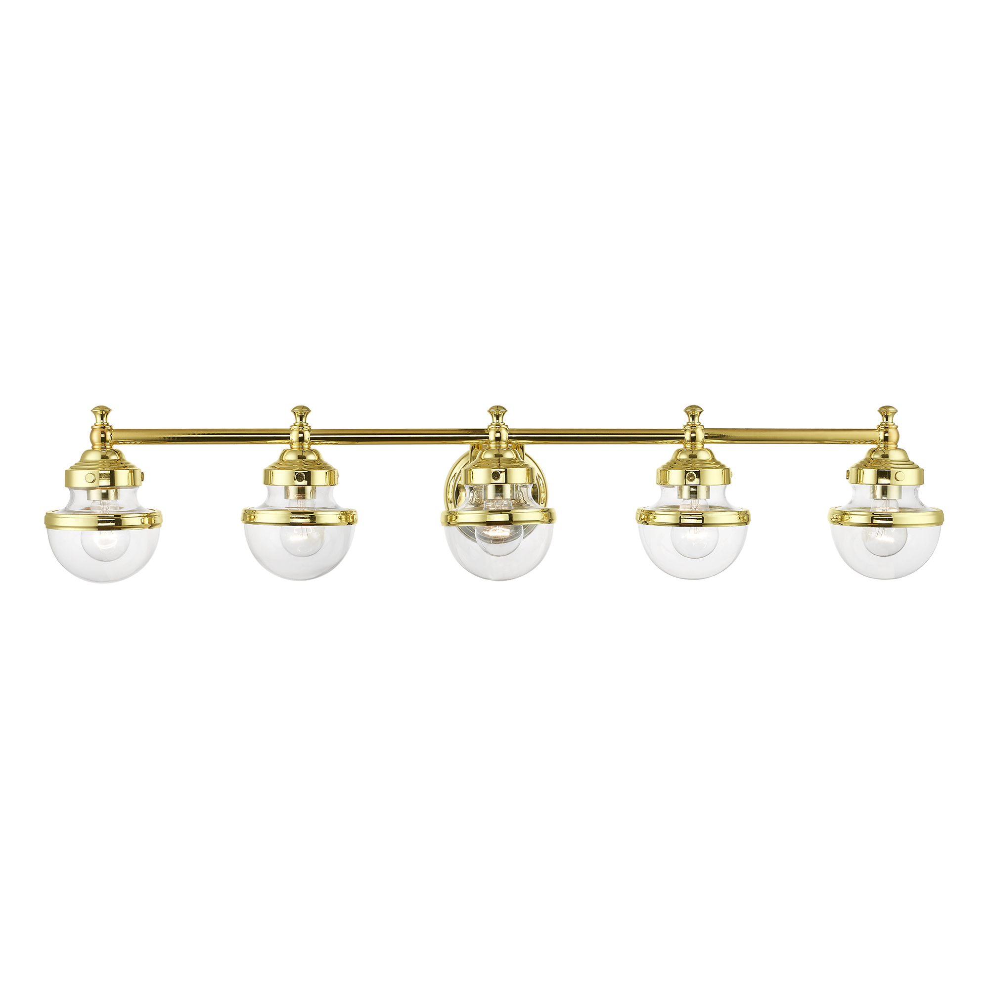Photos - Chandelier / Lamp Livex Lighting 17415 Oldwick 5 Light 42" Wide Commercial Vanity Light Polished Brass Indoor Lighting Bathroom Fixtures Vanit