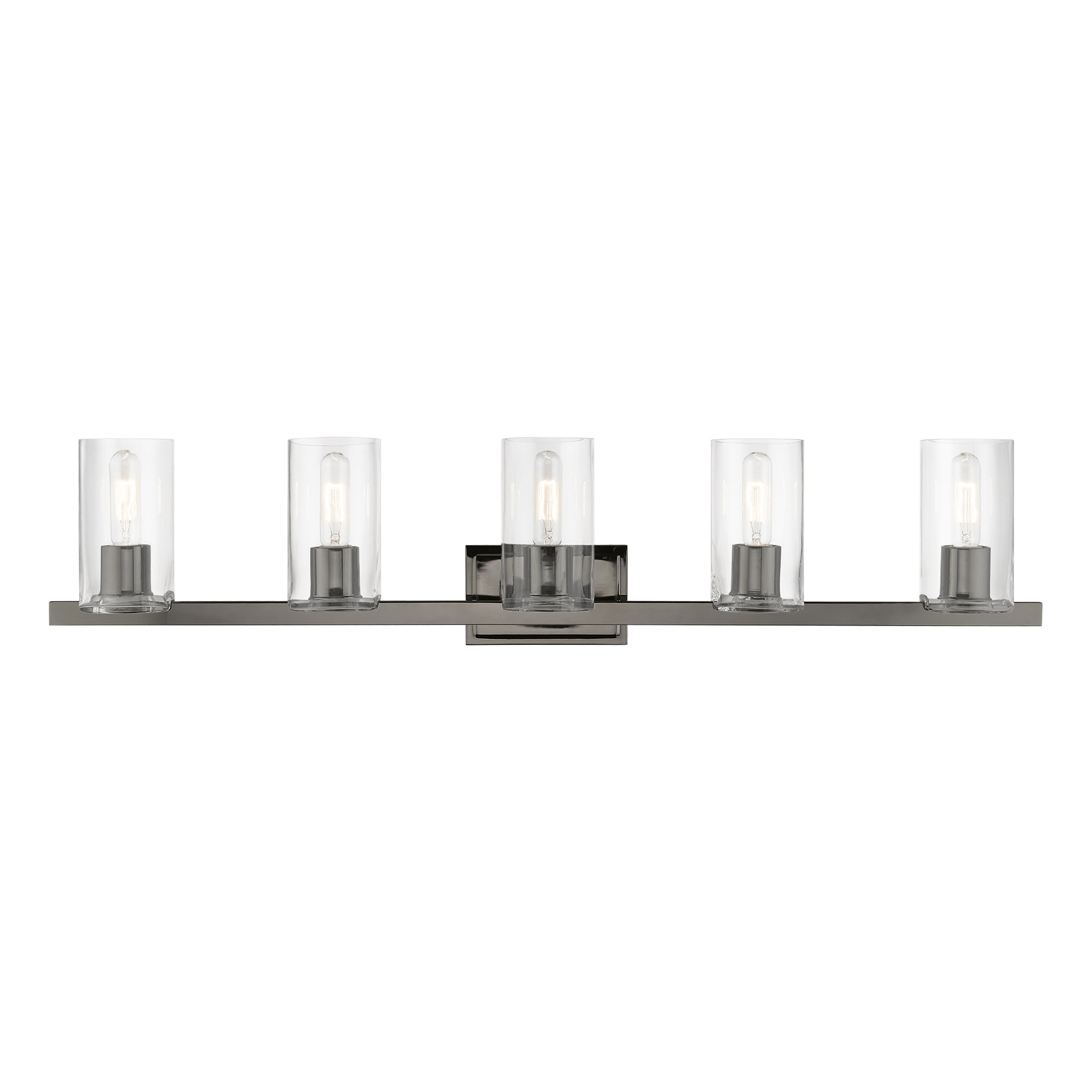 Photos - Chandelier / Lamp Clarion Livex Lighting 18035  5 Light 42" Wide Commercial Vanity Light Black Chrome Indoor Lighting Bathroom Fixtures Vanity 