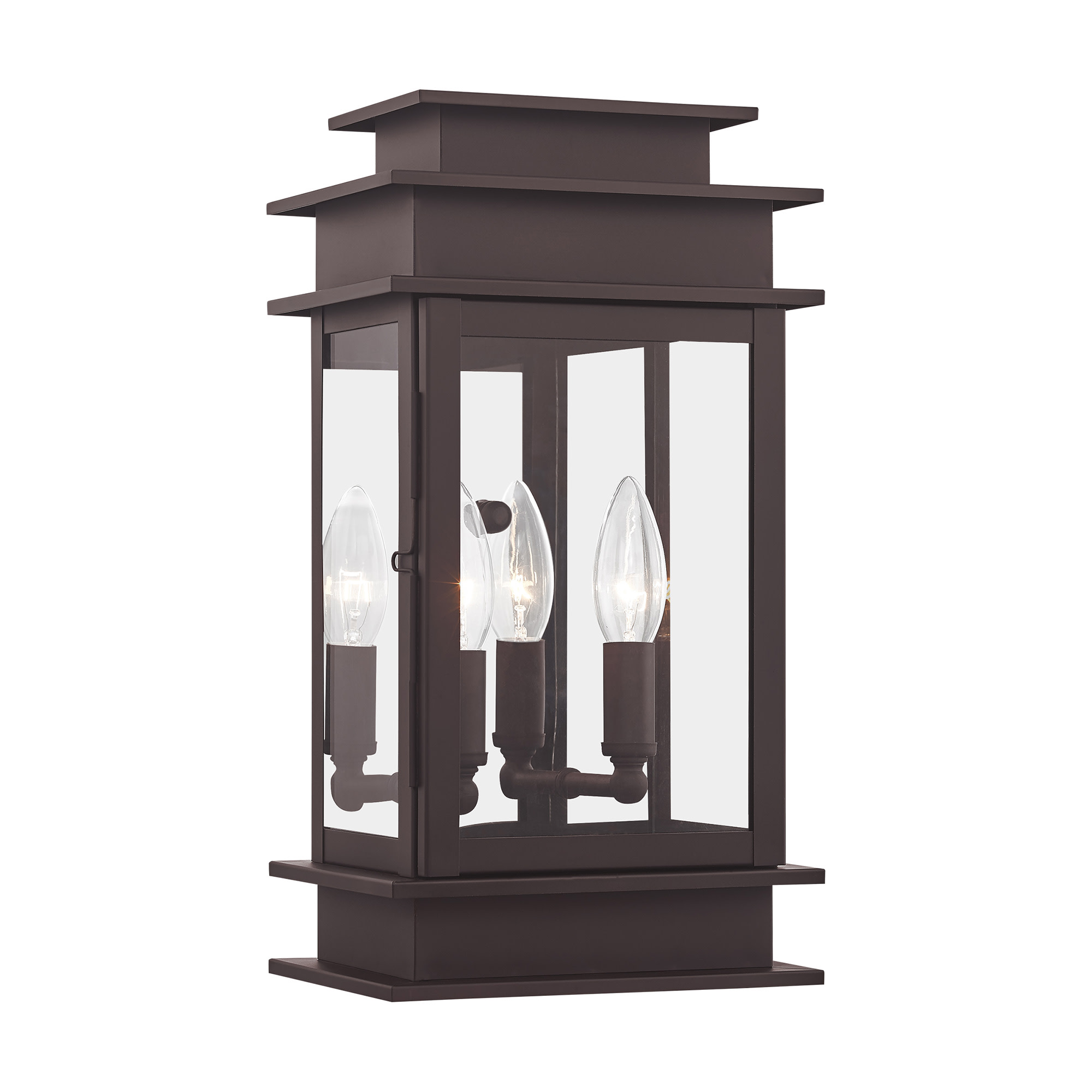 Photos - Floodlight / Street Light Princeton Livex Lighting   2 Light Single Outdoor Wall Sconce with Clear Glass Shades Bronze Outdoor Lighting Wall Sconce  2014