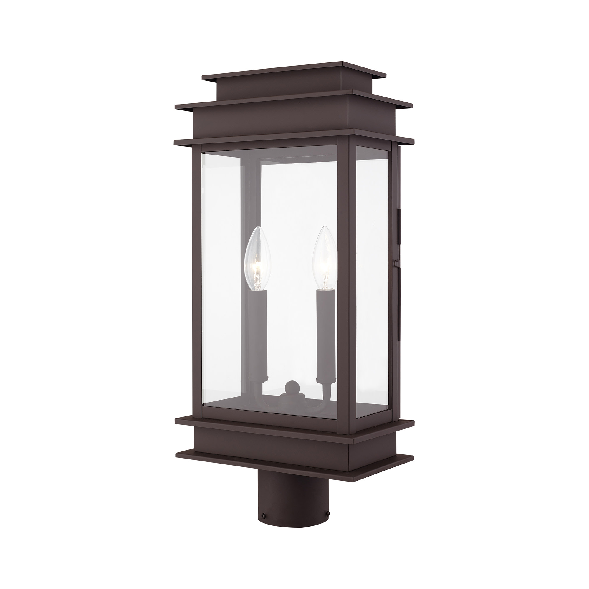 Photos - Floodlight / Street Light Princeton Livex Lighting 2 Light 21" Tall Post Light Bronze Outdoor Lighting Post Lights Post Mount Post Lights -07 2017