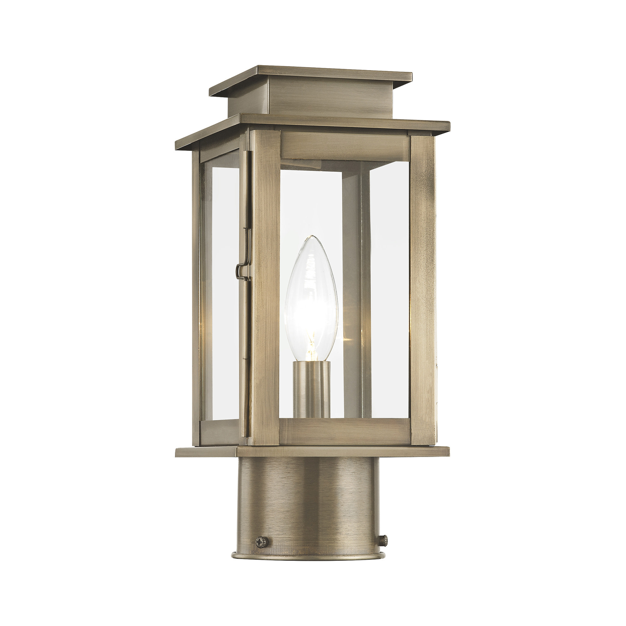 Photos - Floodlight / Street Light Princeton Livex Lighting 20201  11" Tall Post Light Vintage Pewter Outdoor Lighting Post Lights Post Mount Post Lights 20201 