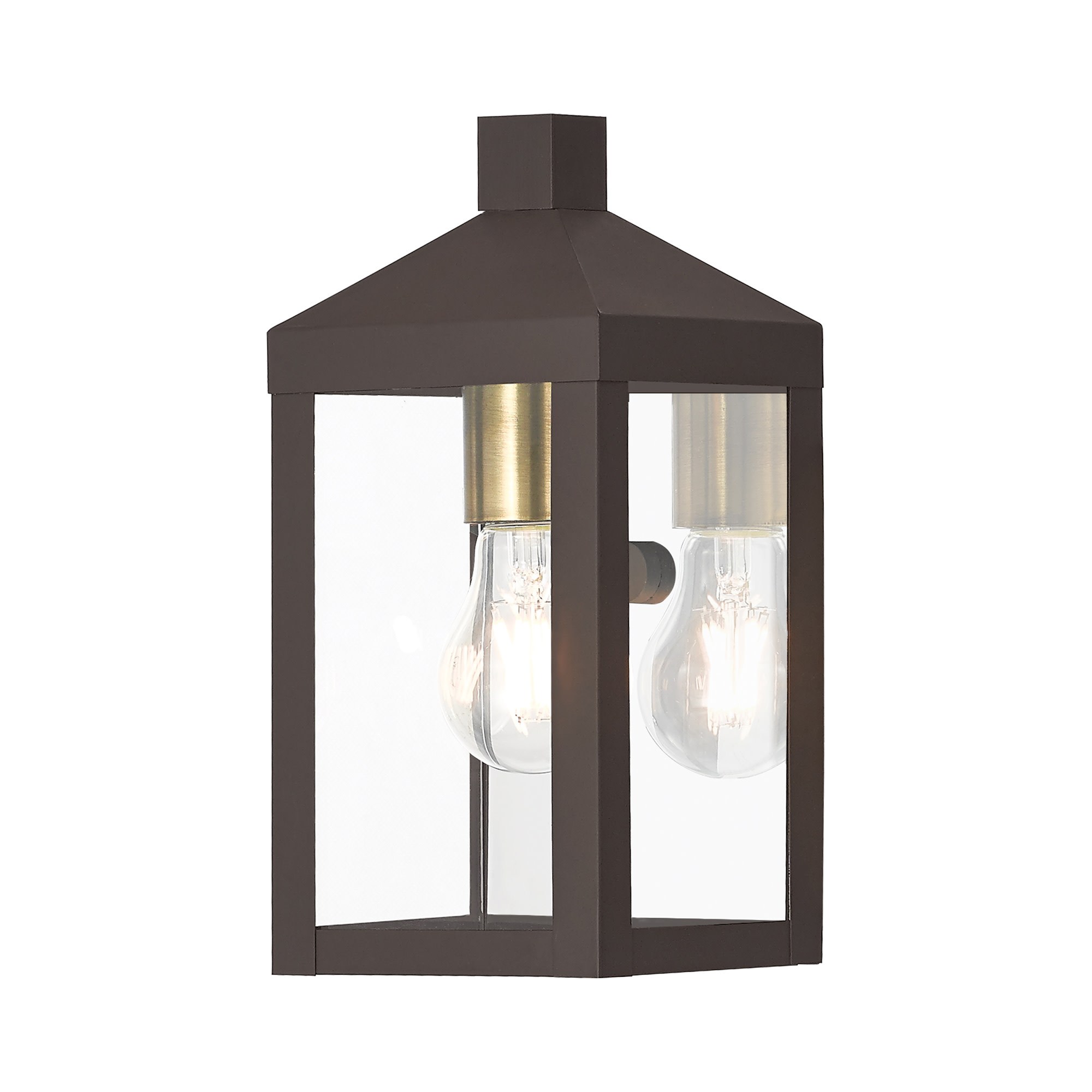 Photos - Floodlight / Street Light Livex Lighting 20581 Nyack Single Light 11" Tall Outdoor Wall Sconce Bronze Outdoor Lighting Wall Sconces 20581-07