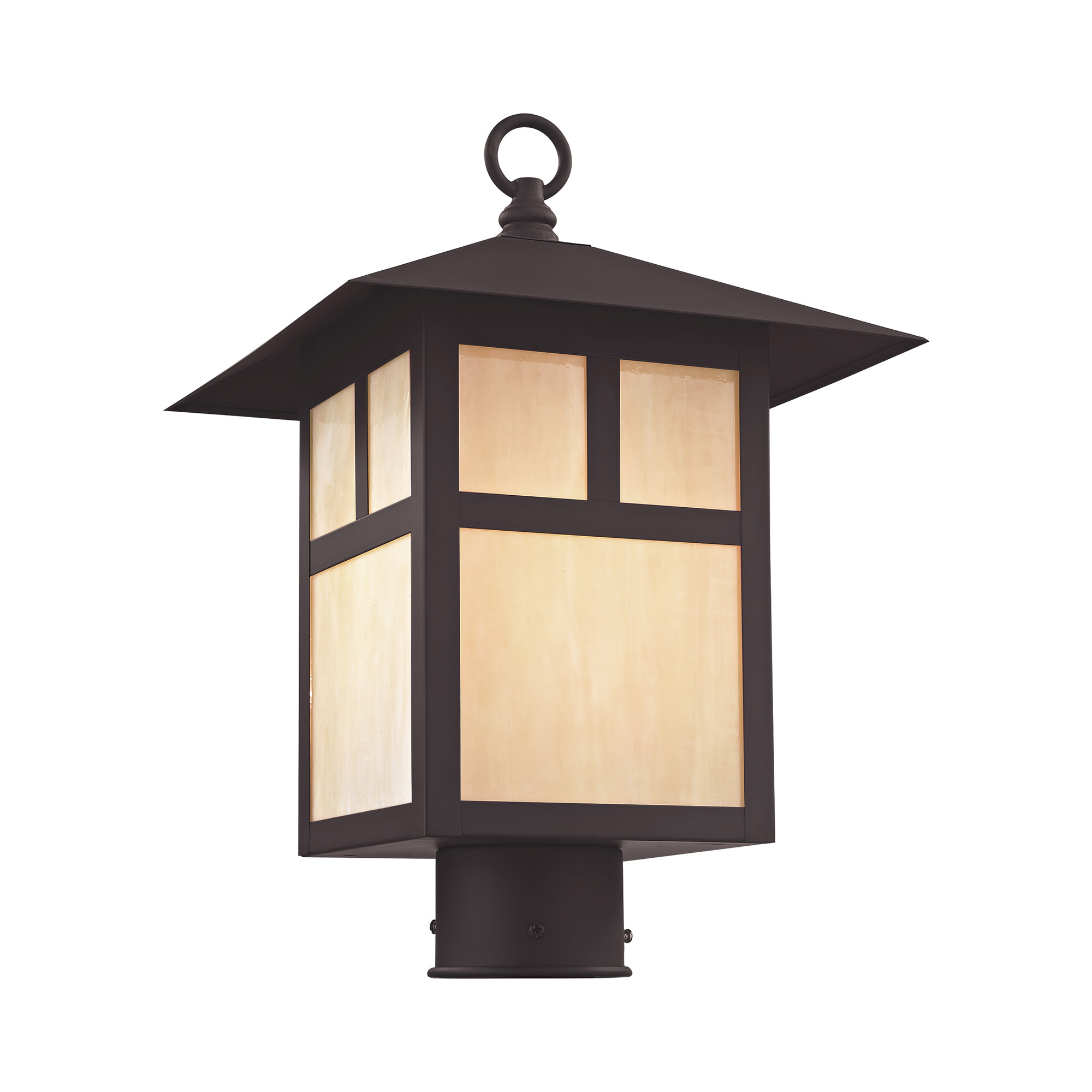 Photos - Floodlight / Street Light Mission Livex Lighting 2134 Montclair  1 Light Outdoor Post Light Bronze Outdoor Lighting Post Lights Post Mount Post Lights 