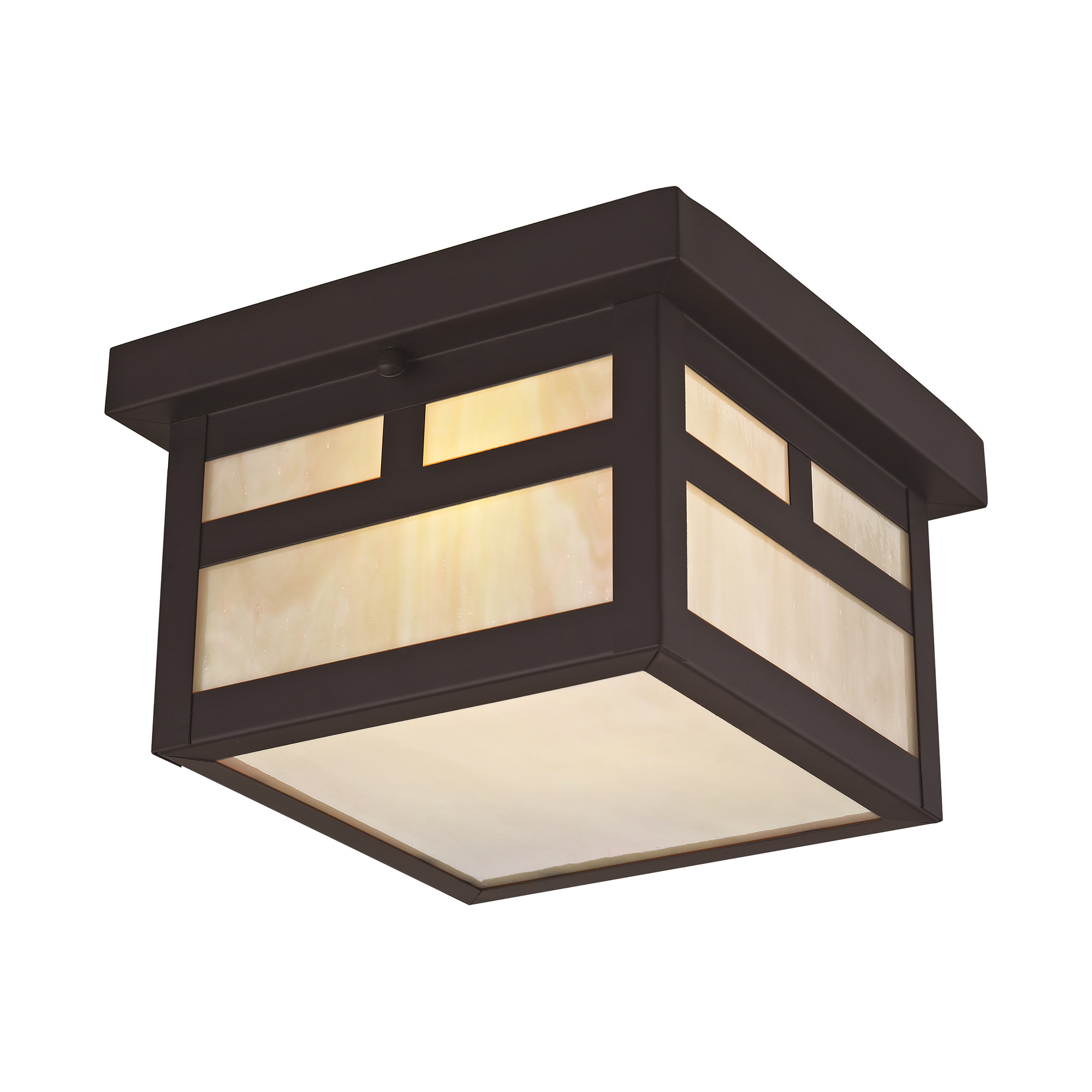 Photos - Floodlight / Street Light Mission Livex Lighting 2138 Montclair  1 Light Flush Mount Outdoor Ceiling Fixture Bronze Outdoor Lighting Ceiling Fixtures F 
