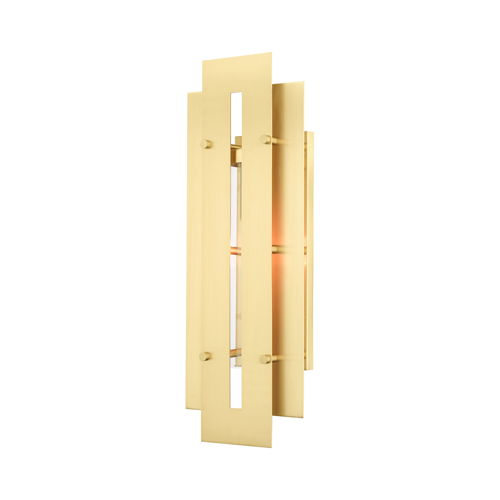 Photos - Floodlight / Street Light Livex Lighting 21773 Utrecht Single Light 22" Tall Outdoor Wall Sconce Satin Brass Outdoor Lighting Wall Sconces 21773-12