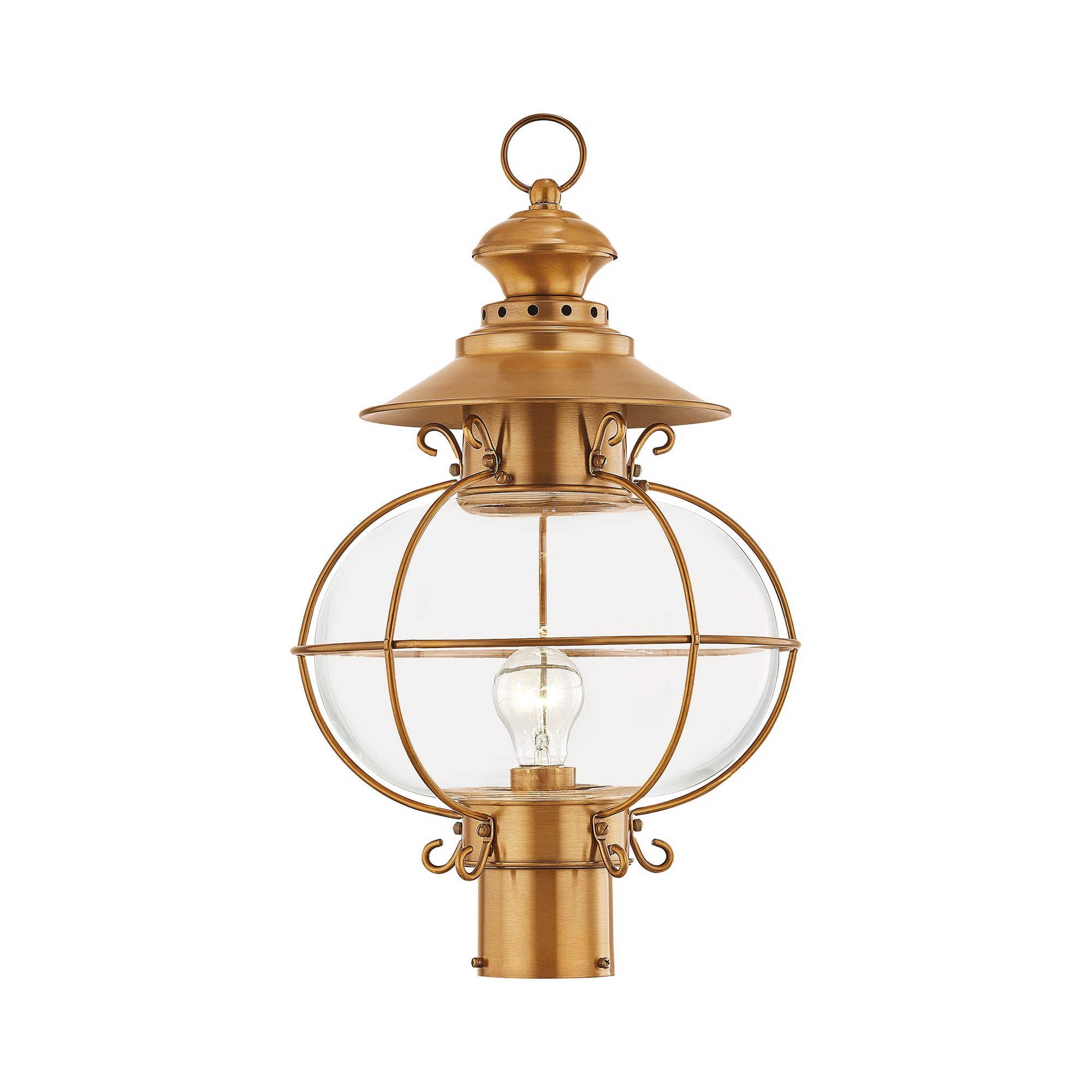 Photos - Floodlight / Street Light Livex Lighting 2226 Harbor 1 Light Outdoor Post Light Flemish Brass Outdoor Lighting Post Lights Post Mount Post Lights 2226