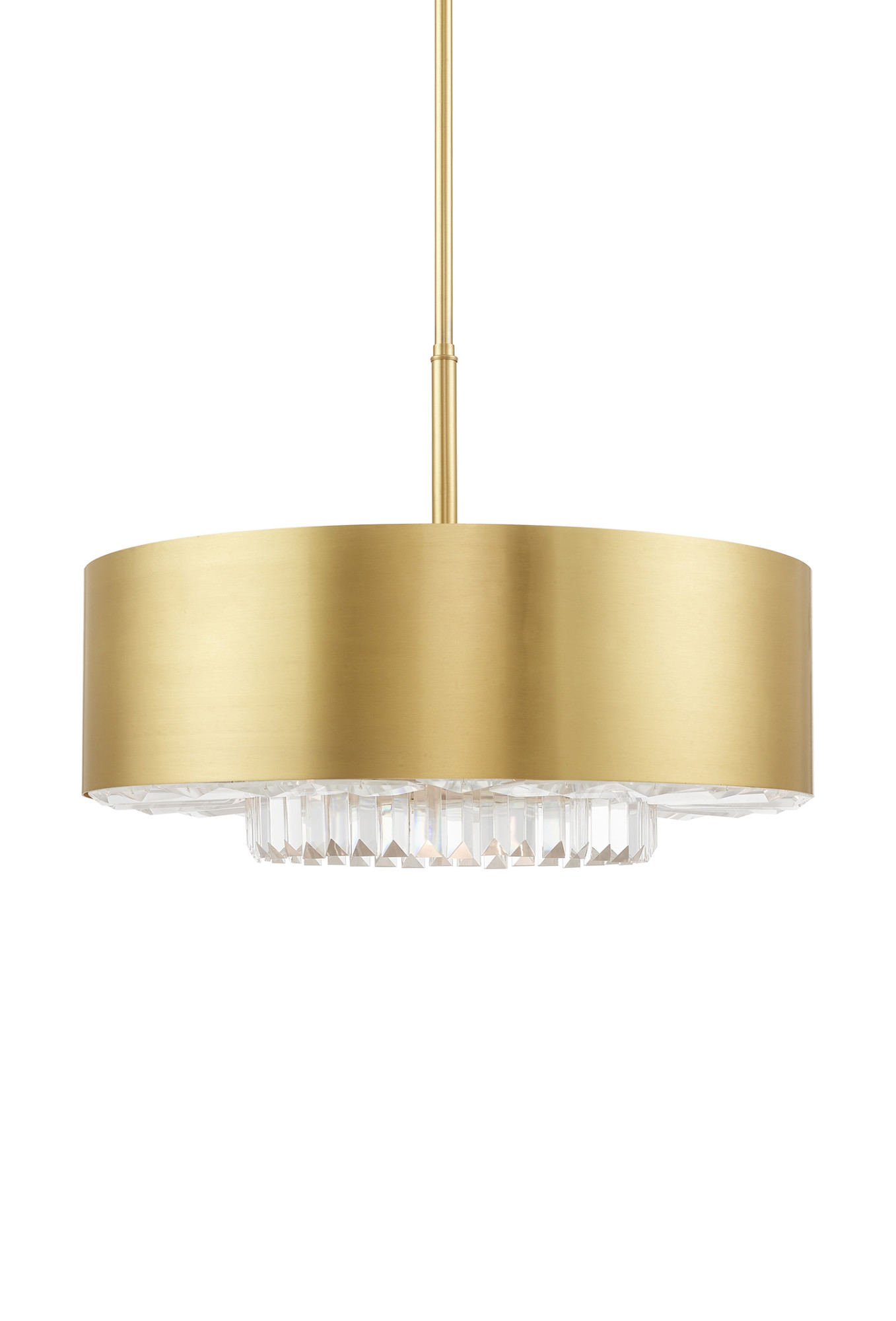 Photos - Chandelier / Lamp Livex Lighting 40020 Madison 6 Light 24" Wide Crystal Drum Chandelier Satin Brass Indoor Lighting Chandeliers 40020-12