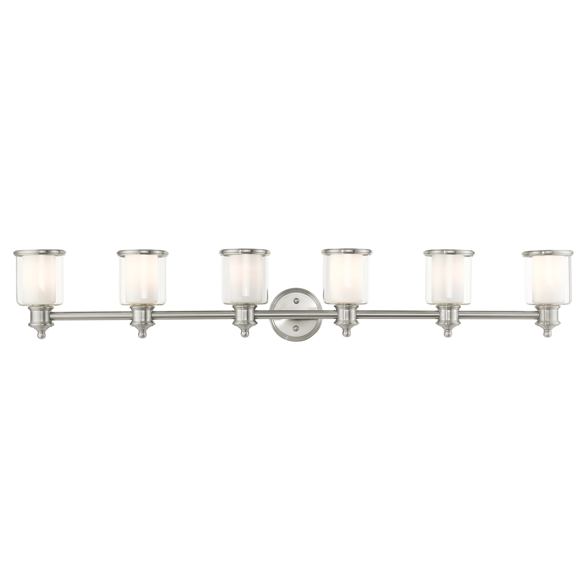 Photos - Chandelier / Lamp Livex Lighting 40216 Middlebush 6 Light 55" Wide Bathroom Vanity Light Brushed Nickel Indoor Lighting Bathroom Fixtures Vani