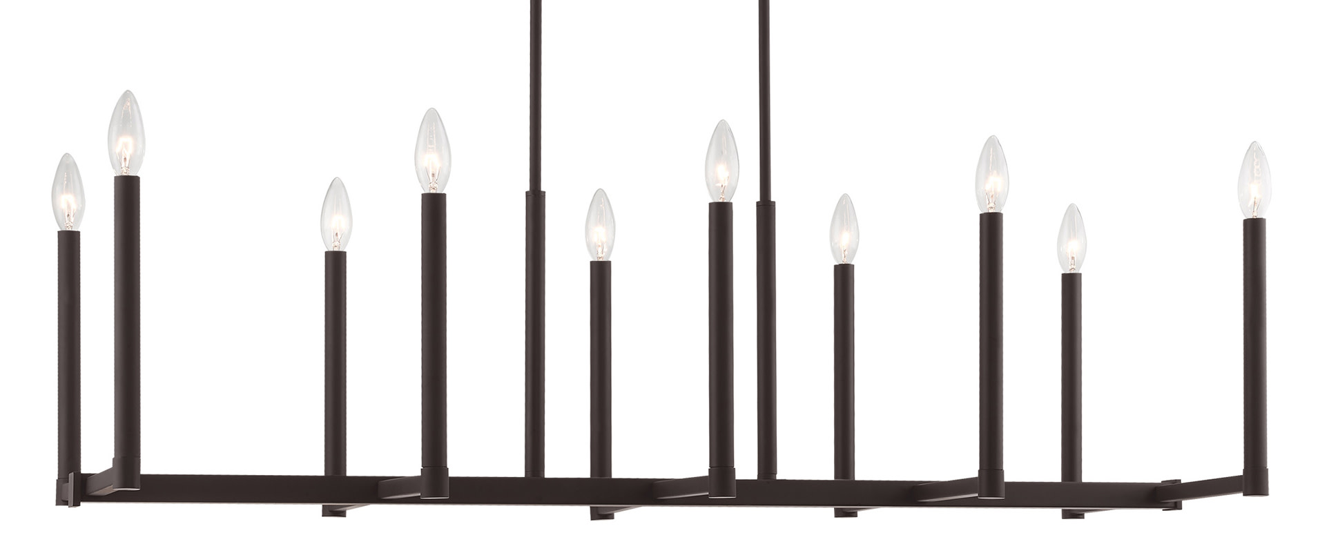 Photos - Chandelier / Lamp Alpine Livex Lighting 40259  10 Light 16" Wide Candle Style Linear Chandelier Bronze Indoor Lighting Chandeliers 40259-07 