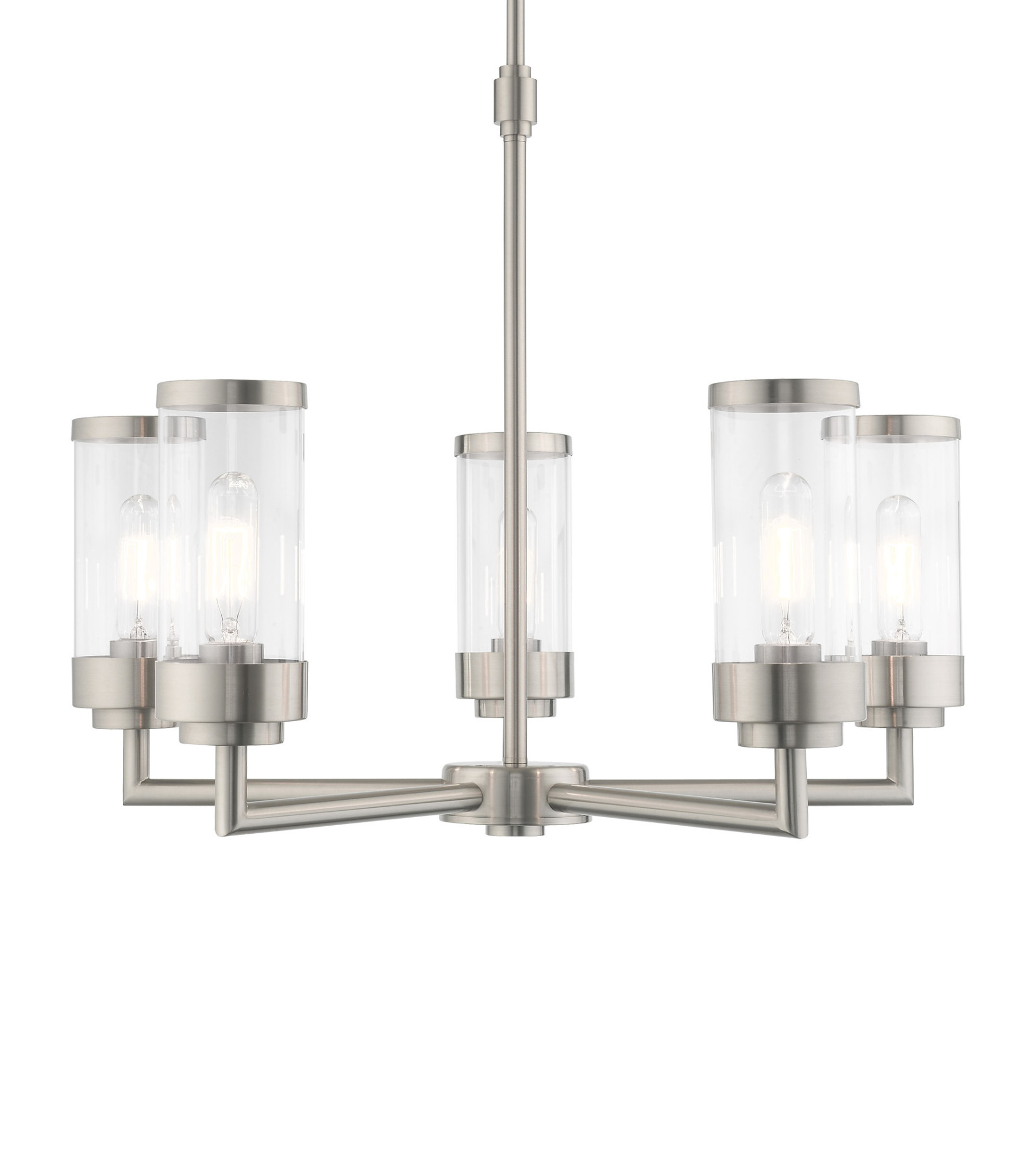 Photos - Chandelier / Lamp Livex Lighting 40475 Hillcrest 5 Light 26" Wide Chandelier Brushed Nickel Indoor Lighting Chandeliers 40475-91