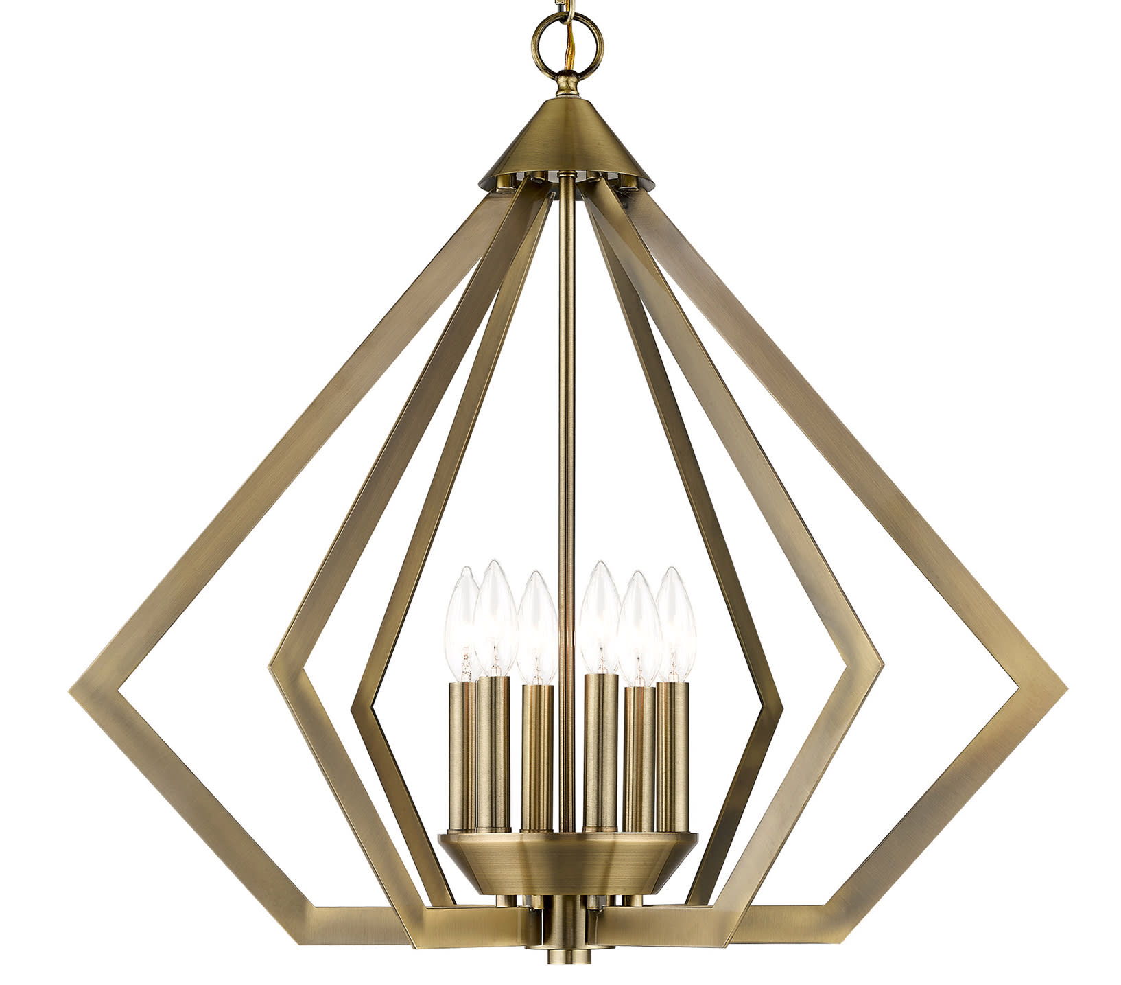 Photos - Chandelier / Lamp PRISM Livex Lighting 40926  6 Light 26" Wide Taper Candle Style Chandelier Antique Brass Indoor Lighting Chandeliers 40926-01 