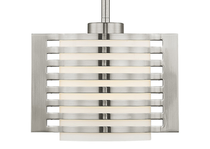 Photos - Chandelier / Lamp Livex Lighting 41031 Hilliard Single Light 4-1/2" Wide Mini Pendant with Hand Blown Glass Shade Brushed Nickel Indoor Lighti