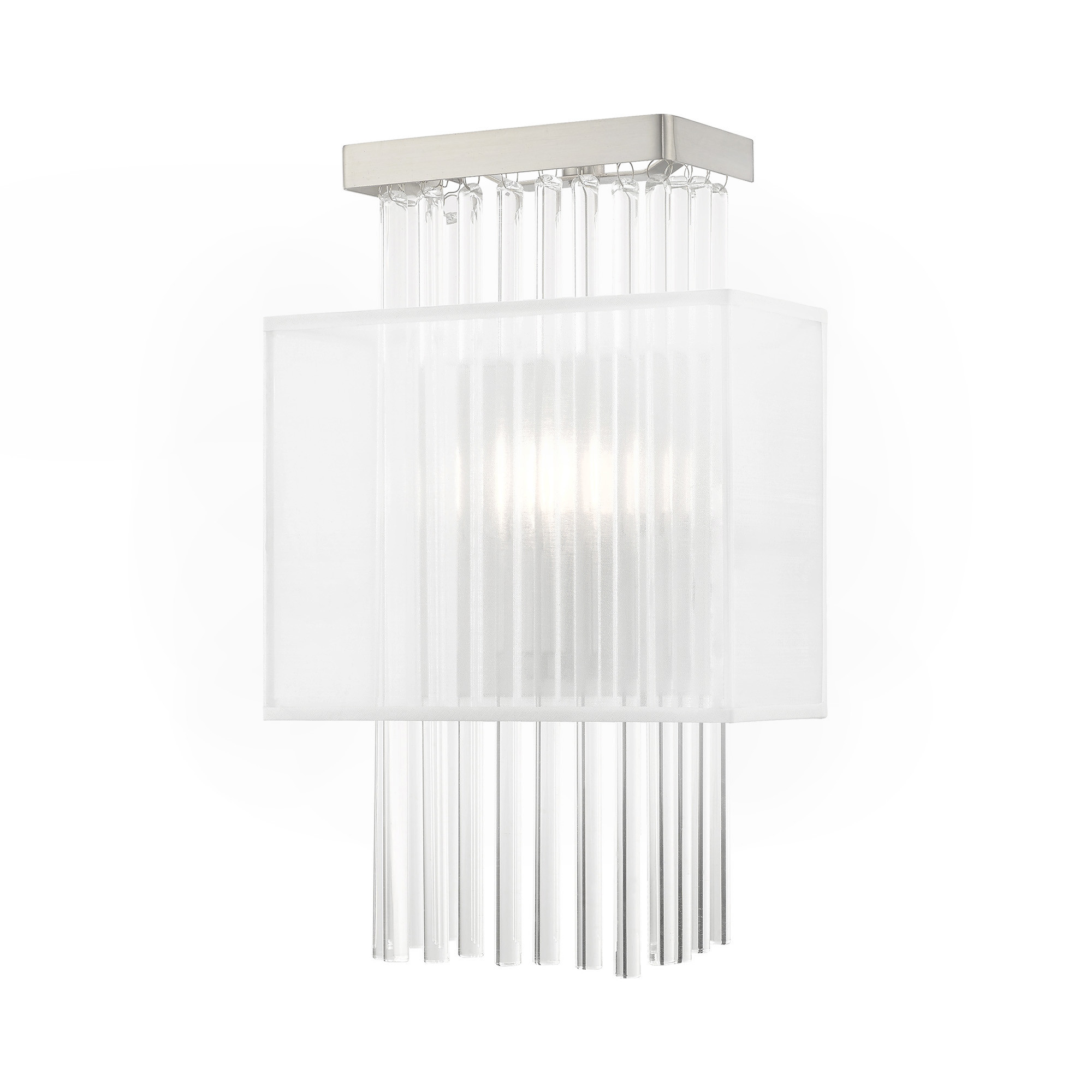 Photos - Chandelier / Lamp Baby Mix Livex Lighting 41140 Alexis Single Light 15" Tall Wall Sconce Brushed Nickel Indoor Lighting Wall Sconces 41140-91 