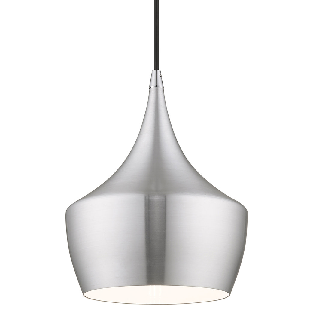 Photos - Chandelier / Lamp Waldorf Livex Lighting 41186  10" Wide Mini Pendant Brushed Aluminum Indoor Lighting Pendants 41186-66 