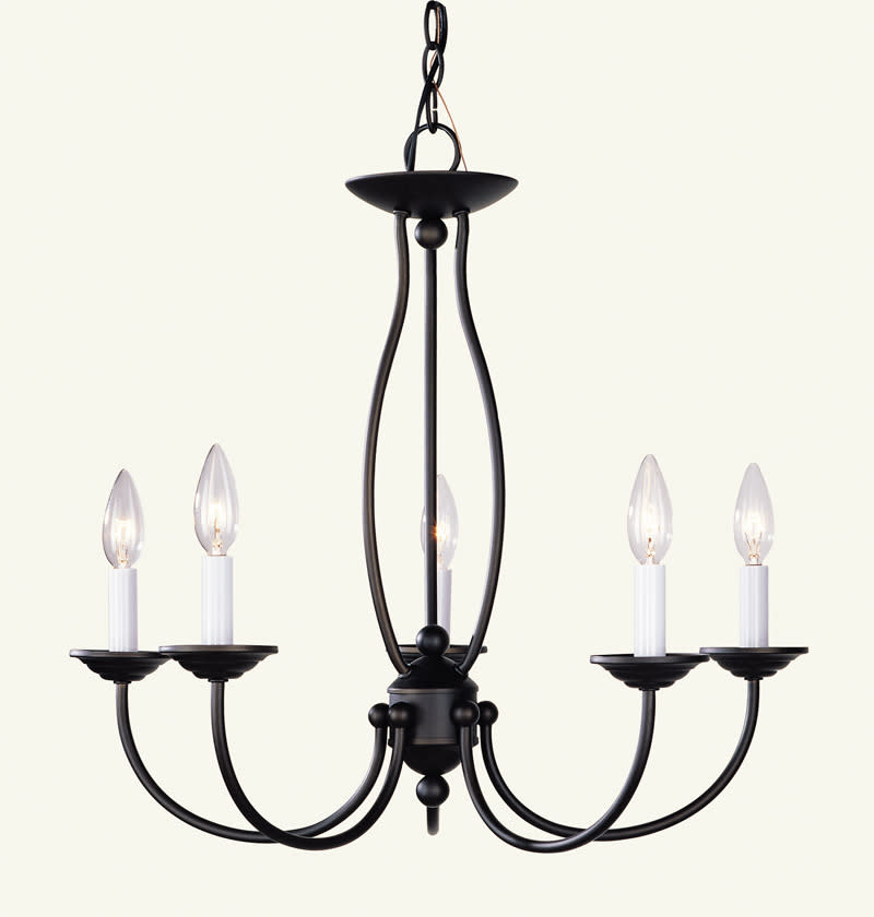 Photos - Chandelier / Lamp Livex Lighting 4155 Home Basics 5 Light 1 Tier Chandelier Bronze Indoor Lighting Chandeliers 4155-07