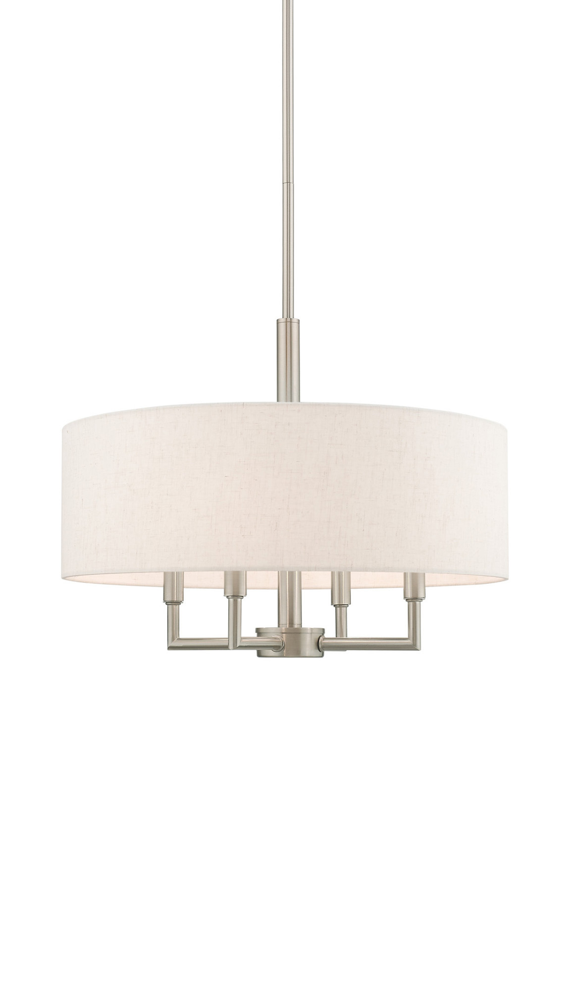 Photos - Chandelier / Lamp Meridian Livex Lighting 42604  4 Light 18" Wide Drum Chandelier Brushed Nickel Indoor Lighting Chandeliers 42604-91 