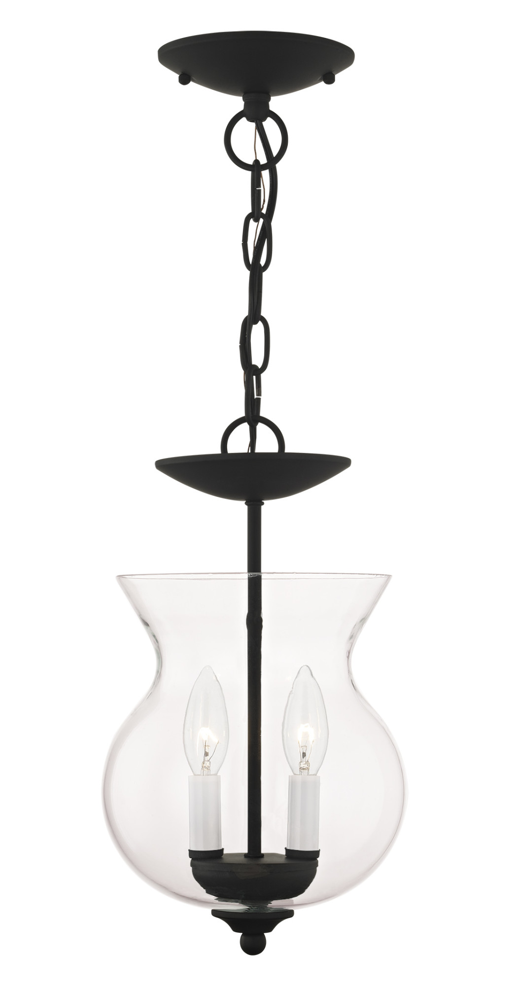 Photos - Chandelier / Lamp Livex Lighting 4393 Home Basics 2 Light Semi-Flush Ceiling Fixture Black Indoor Lighting Ceiling Fixtures Semi-Flush 4393-04