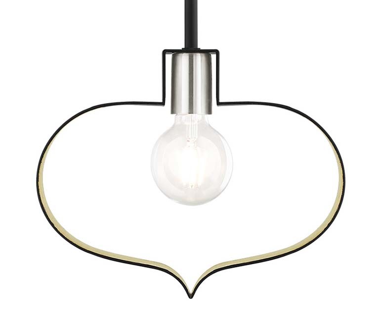 Photos - Chandelier / Lamp Livex Lighting 45513 Meadowbrook Single Light 12" Wide Abstract Pendant Black with Brushed Nickel Accents Indoor Lighting Pe