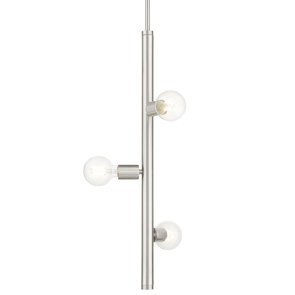 Photos - Chandelier / Lamp Livex Lighting 45863 Bannister 3 Light 6" Wide Mini Pendant Brushed Nickel Indoor Lighting Pendants 45863-91
