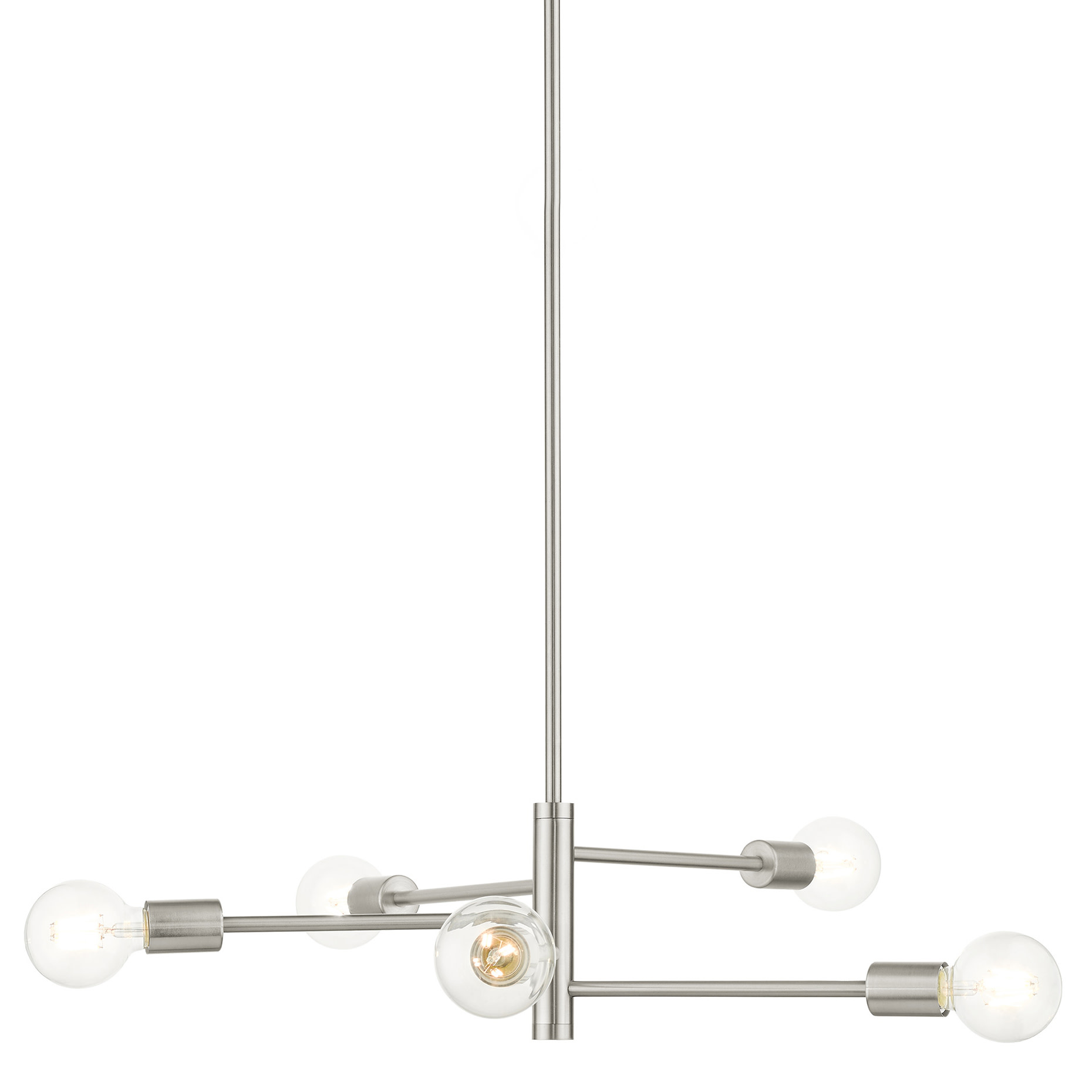 Photos - Chandelier / Lamp Wide Livex Lighting 45865 Bannister 5 Light 24"  Sputnik Chandelier Brushed Nickel Indoor Lighting Chandeliers 45865-91 