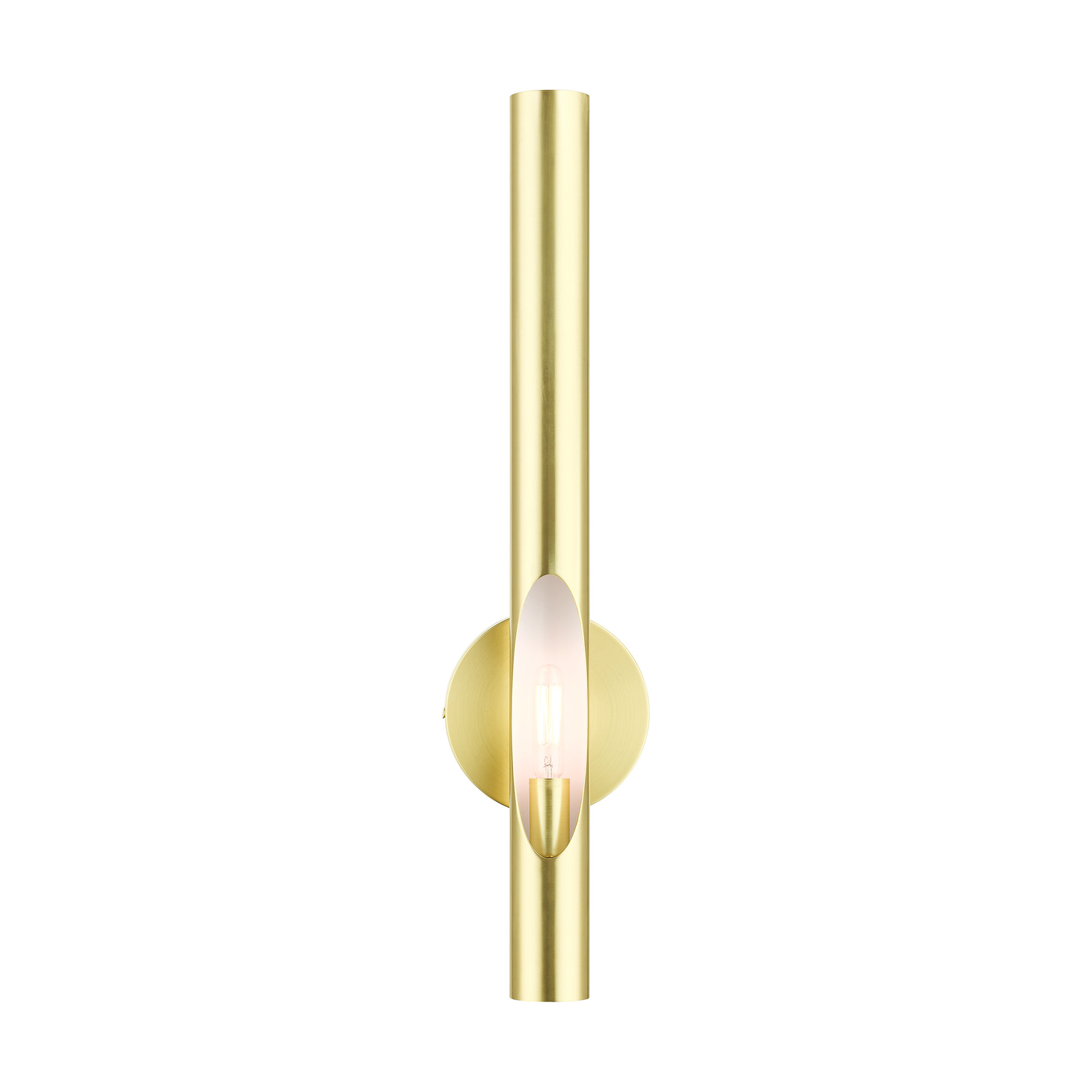 Photos - Chandelier / Lamp Acra Livex Lighting 45911 22" Tall Wall Sconce Satin Brass Indoor Lighting Wall Sconces 45911-12