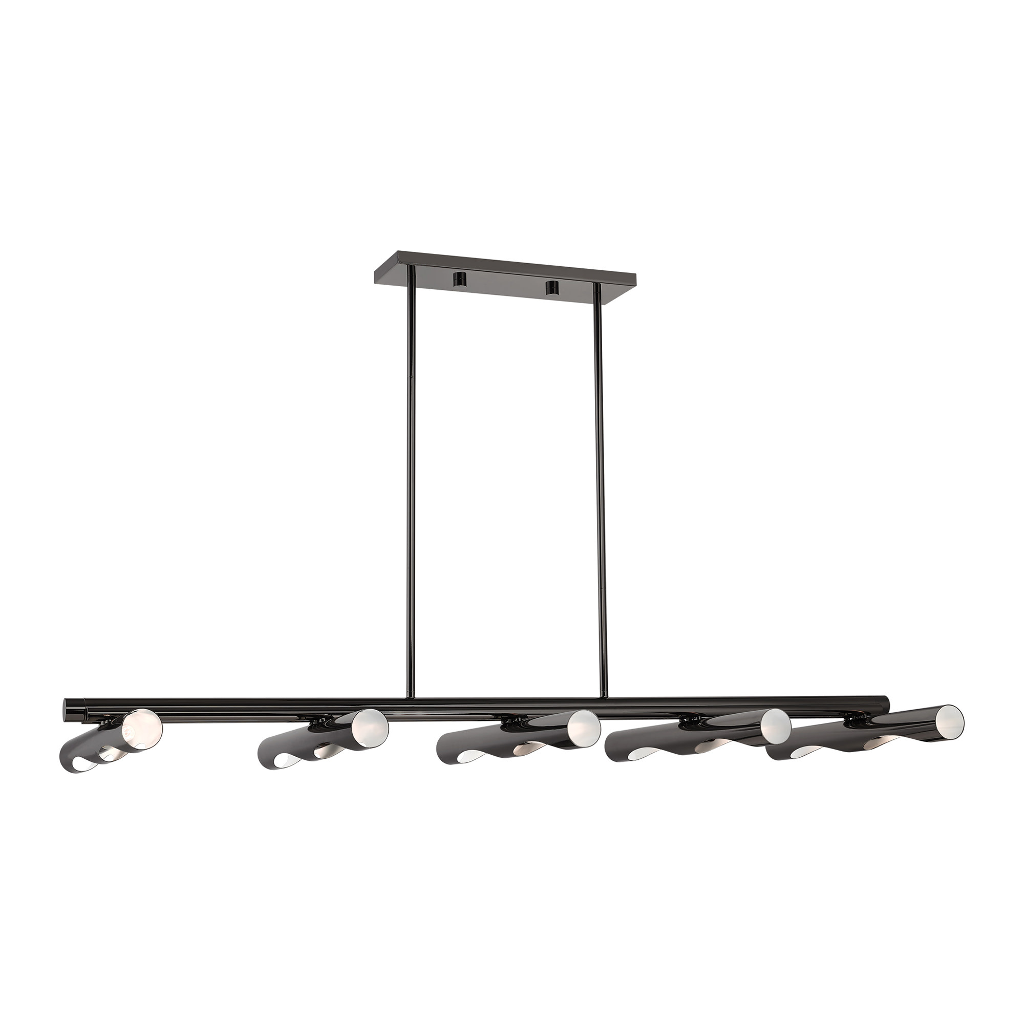 Photos - Chandelier / Lamp Acra Livex Lighting 45918  10 Light 50" Wide Linear Chandelier Black Chrome Indoor Lighting Chandeliers 45918-46 