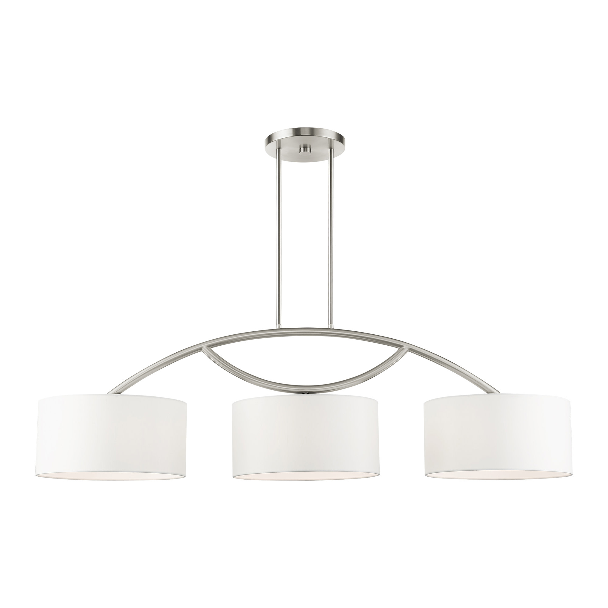 Photos - Chandelier / Lamp Meridian Livex Lighting 45983  3 Light 51" Wide Drum Chandelier Brushed Nickel Indoor Lighting Chandeliers 45983-91 